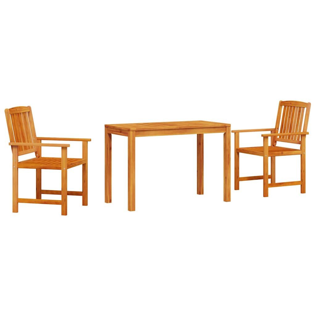 vidaXL Gartenlounge-Set Garten Essgruppe 3 stk. Braun Massivholz, (3-tlg)