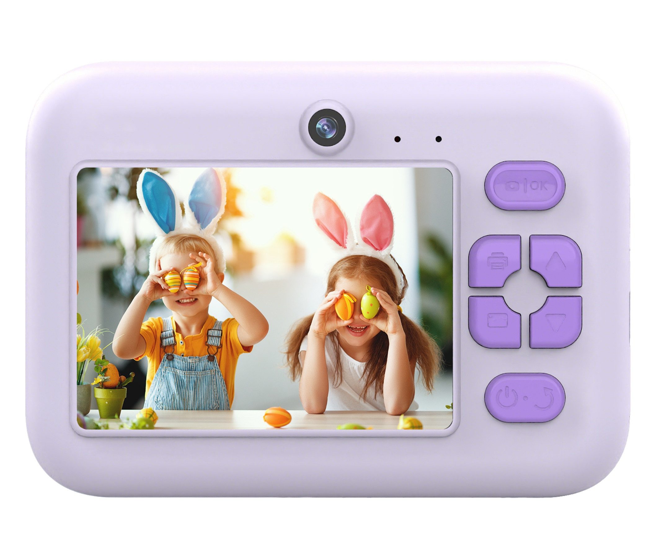 Blossom Digitalkamera Kinder Kamera 1080P 2,4" Display Kinder ab 3 Jahre Kinderkamera (48 MP, inkl. Front- & Rückkamera, Bluetooth-Druck, 1080P Video,MP3, Spiel, für Jungen & Mädchen)