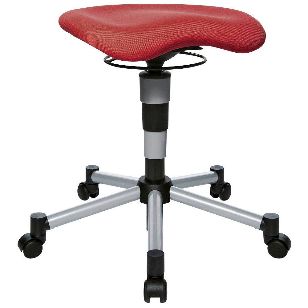 Topstar BAL10S12 Hocker Balance 10 – Anthrazit, Höhenverstellbar 42-55 Cm, Mit 3D-Gummielement, Sicherheitsrollen