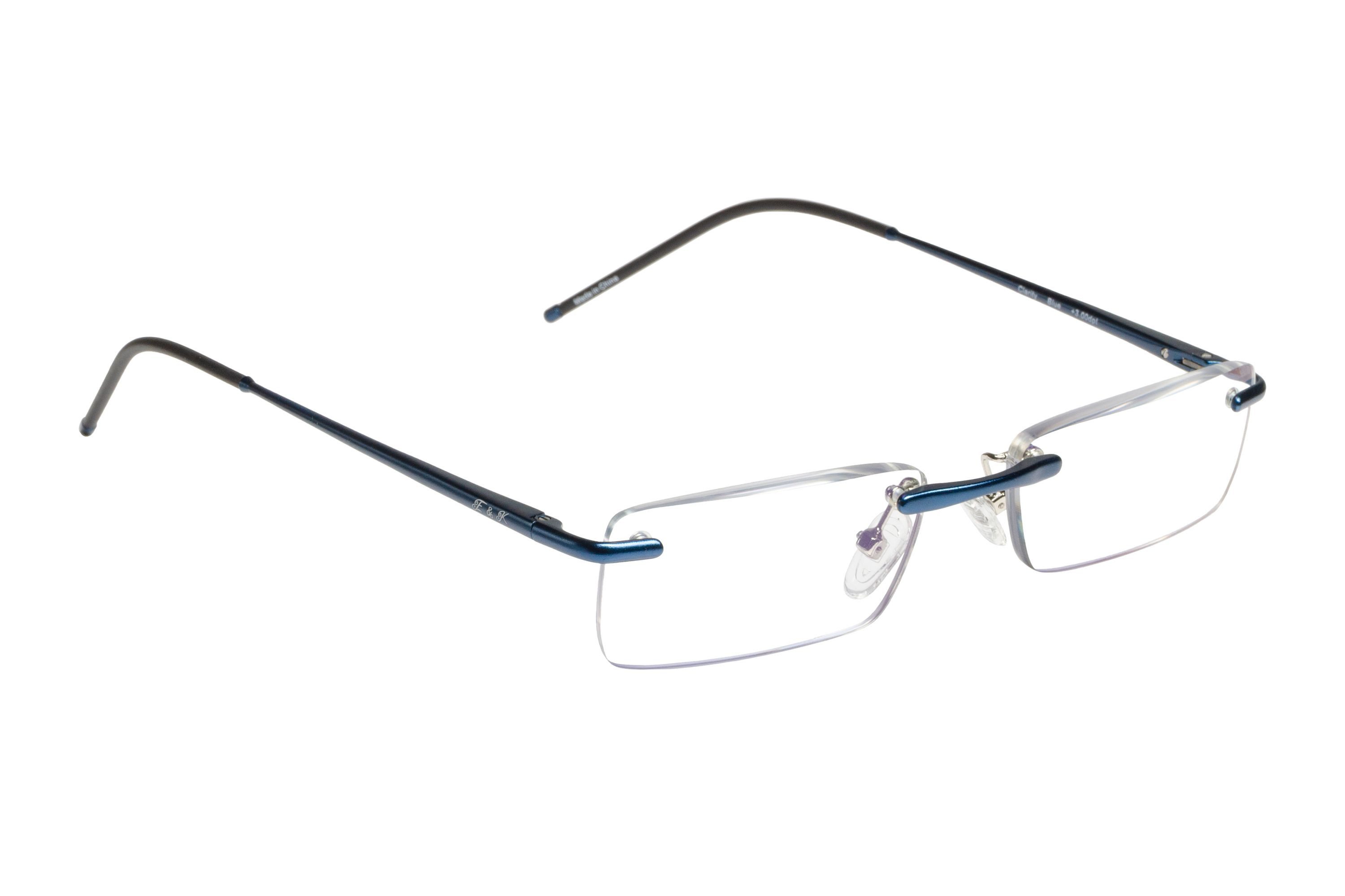 Edison & King Lesebrille Clarity, leichte randlose Brille – entspiegelt – dünne Bügel