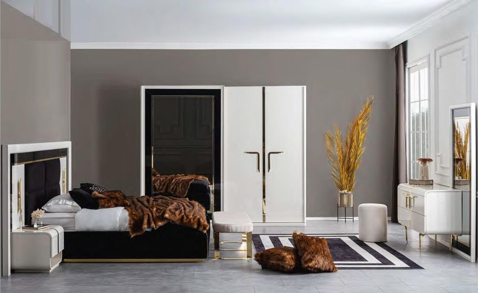 JVmoebel Europa Nachttisch in Ablage Modern Weißer Bett), 2x Möbel ohne Schlafzimmer Made Beistelltisch nur Nachttische (2-St., Nachttisch