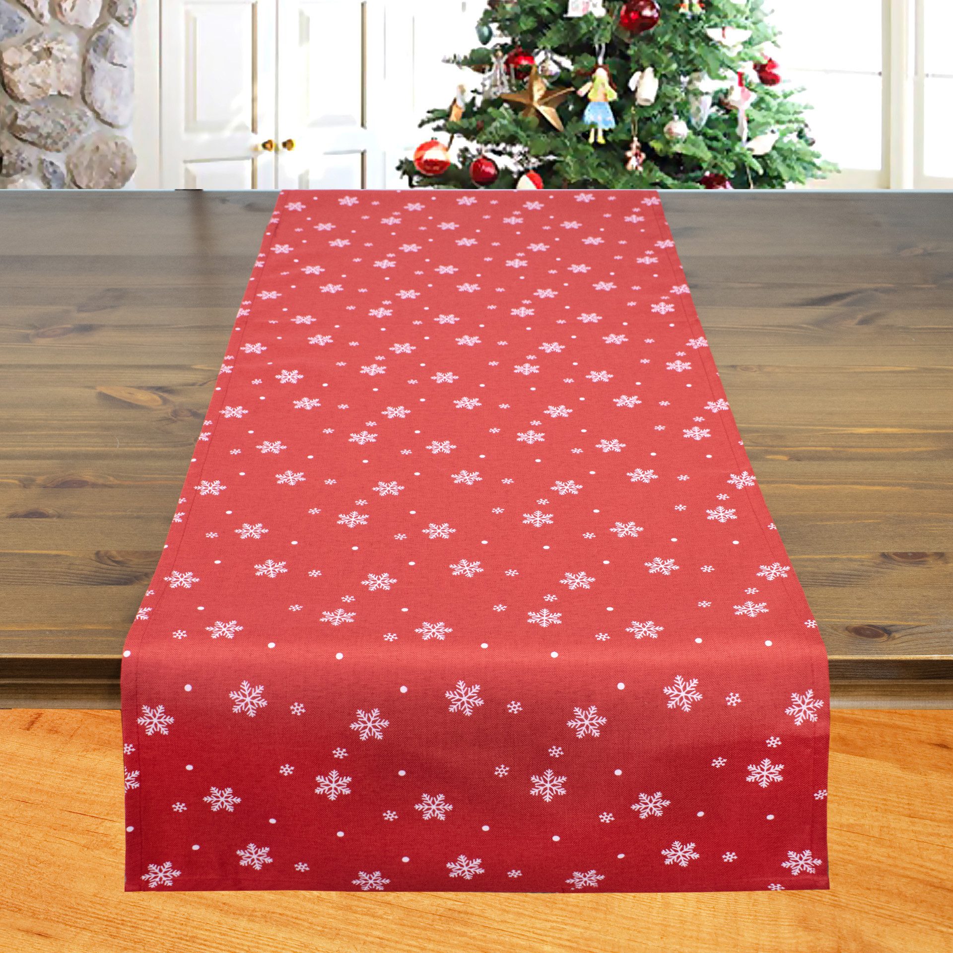 Delindo Lifestyle Tischdecke, Tischläufer, Weihnachten Sterne Allover (1-tlg)