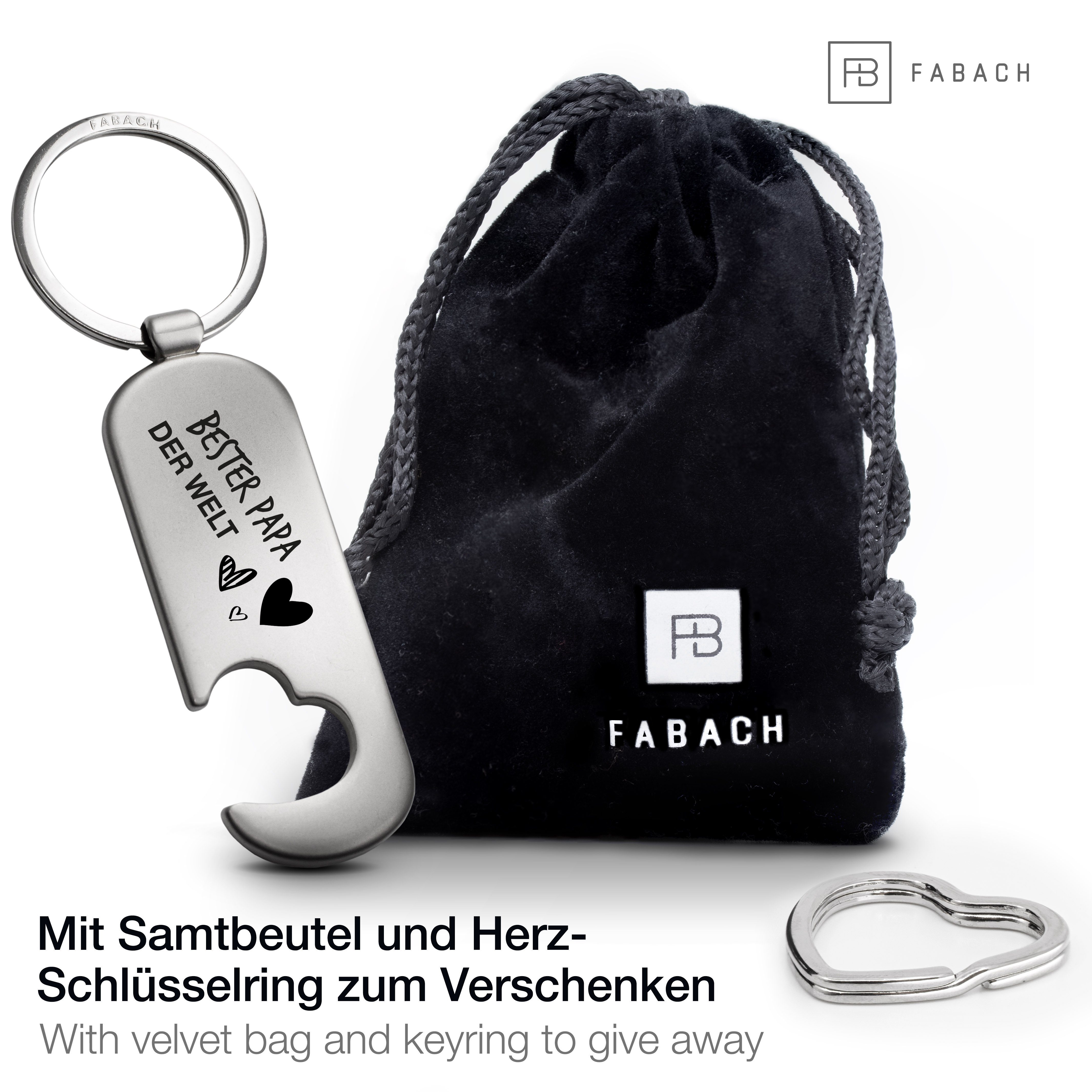 FABACH Schlüsselanhänger Flaschenöffner und Vatertag - Gravur Papa Geschenk Bester der Welt 