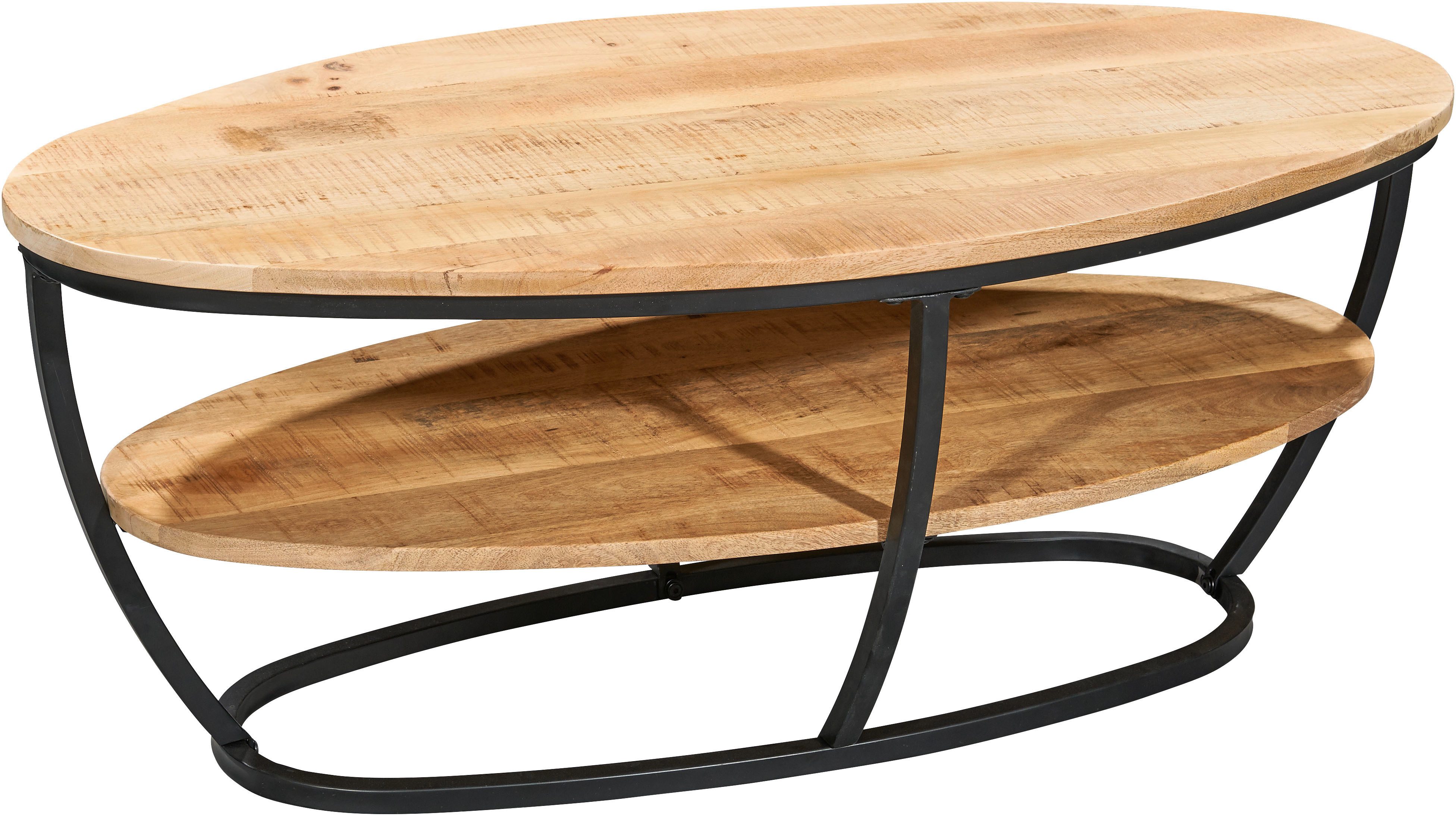 Stolkom Sp.z.o.o. Couchtisch Jambi 2 B/H/T 110x44x60 cm (1-St), Mangoholz, Oberfläche uneben