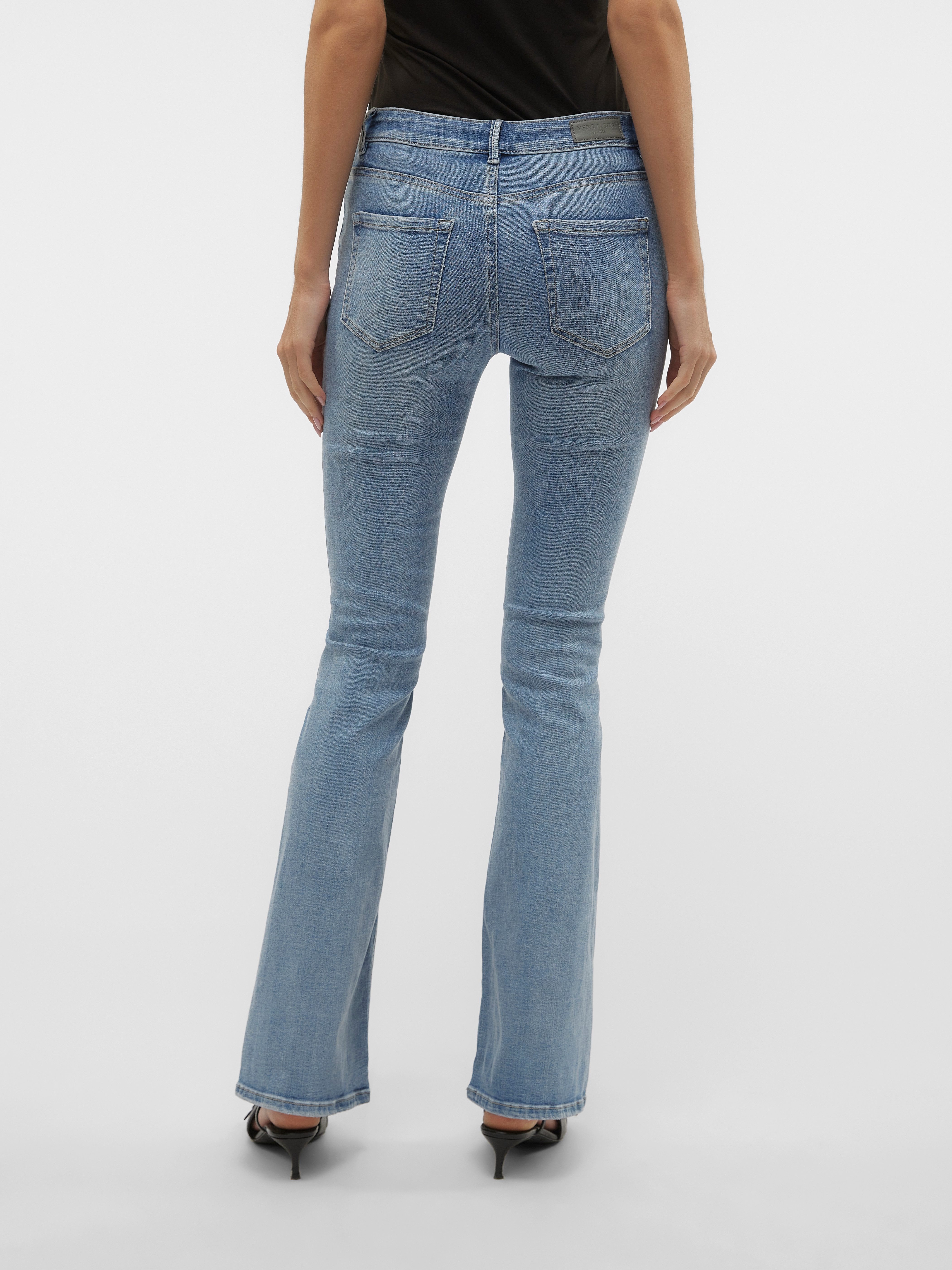 Vero Moda Bootcut-Jeans VMFLASH MR FLARED JEANS LI371 GA NOOS Baumwollmischung mit Stretch, regular waist, bootcut fit