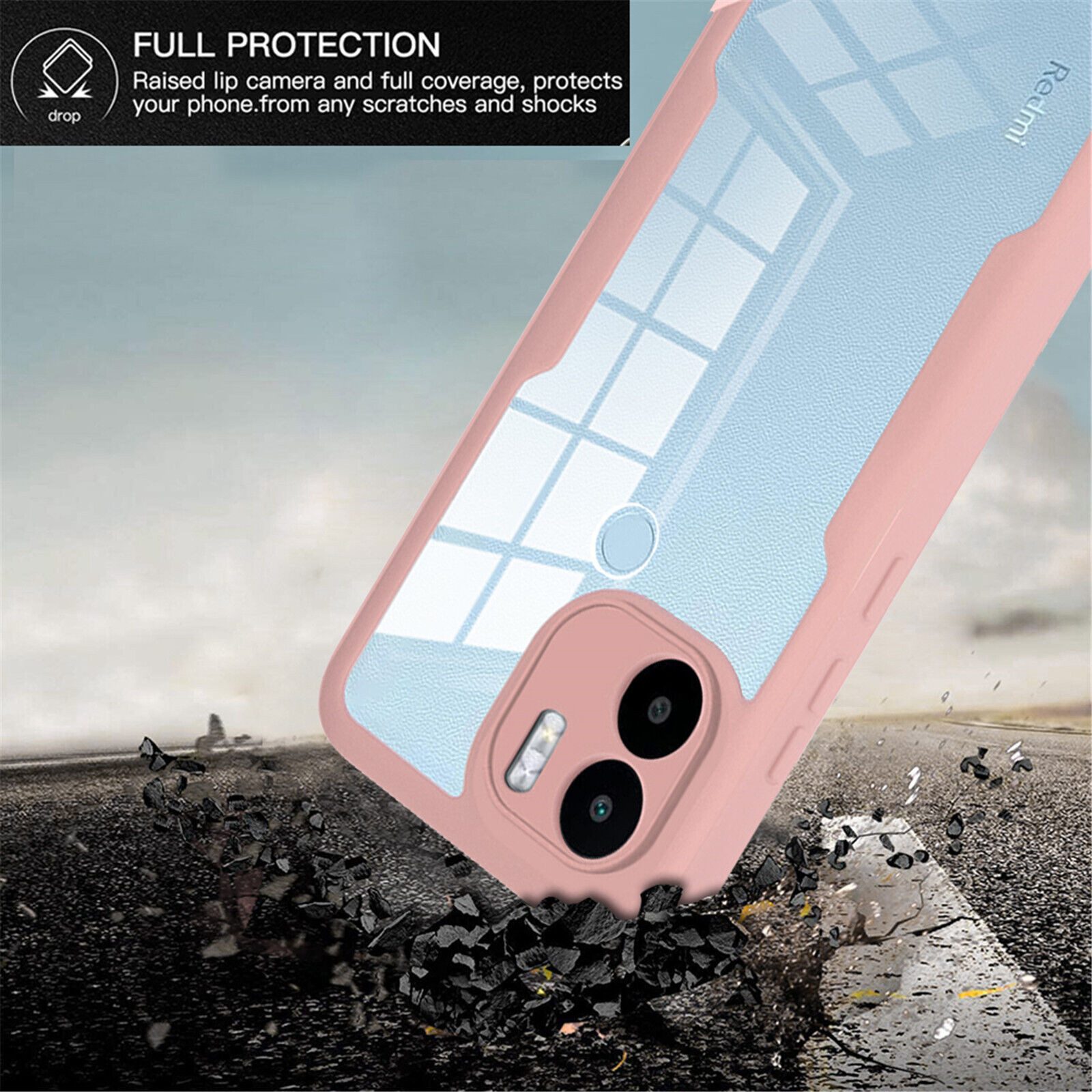 betterfon Handyhülle für Xiaomi Redmi A1 / A2 TPU Schutzcase, 2-teiliges 360 Grad Case mit Rundumschutz und Displayschutz