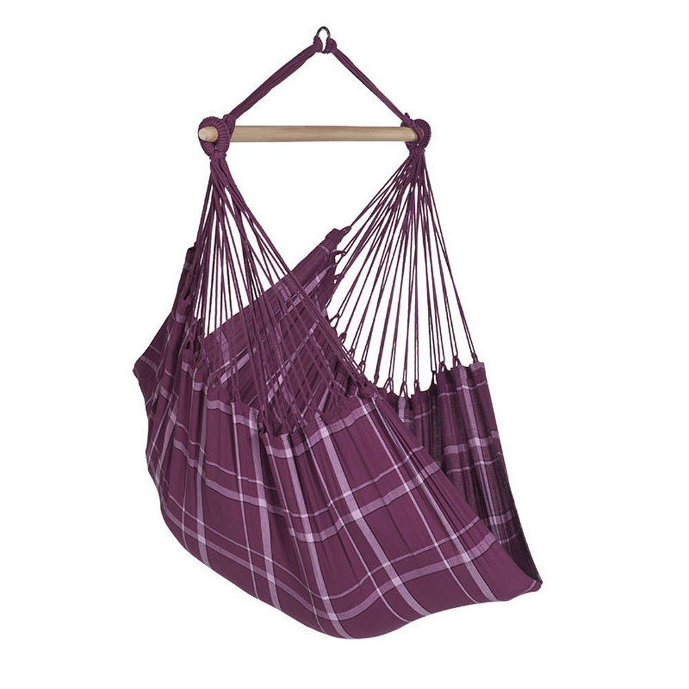 HängemattenGlück Hängestuhl Hängesessel Sonho plum Baumwolle bio von Hängemattenglück, Fair hergestellter Artikel aus Bio Baumwolle GOTS zertifiziert