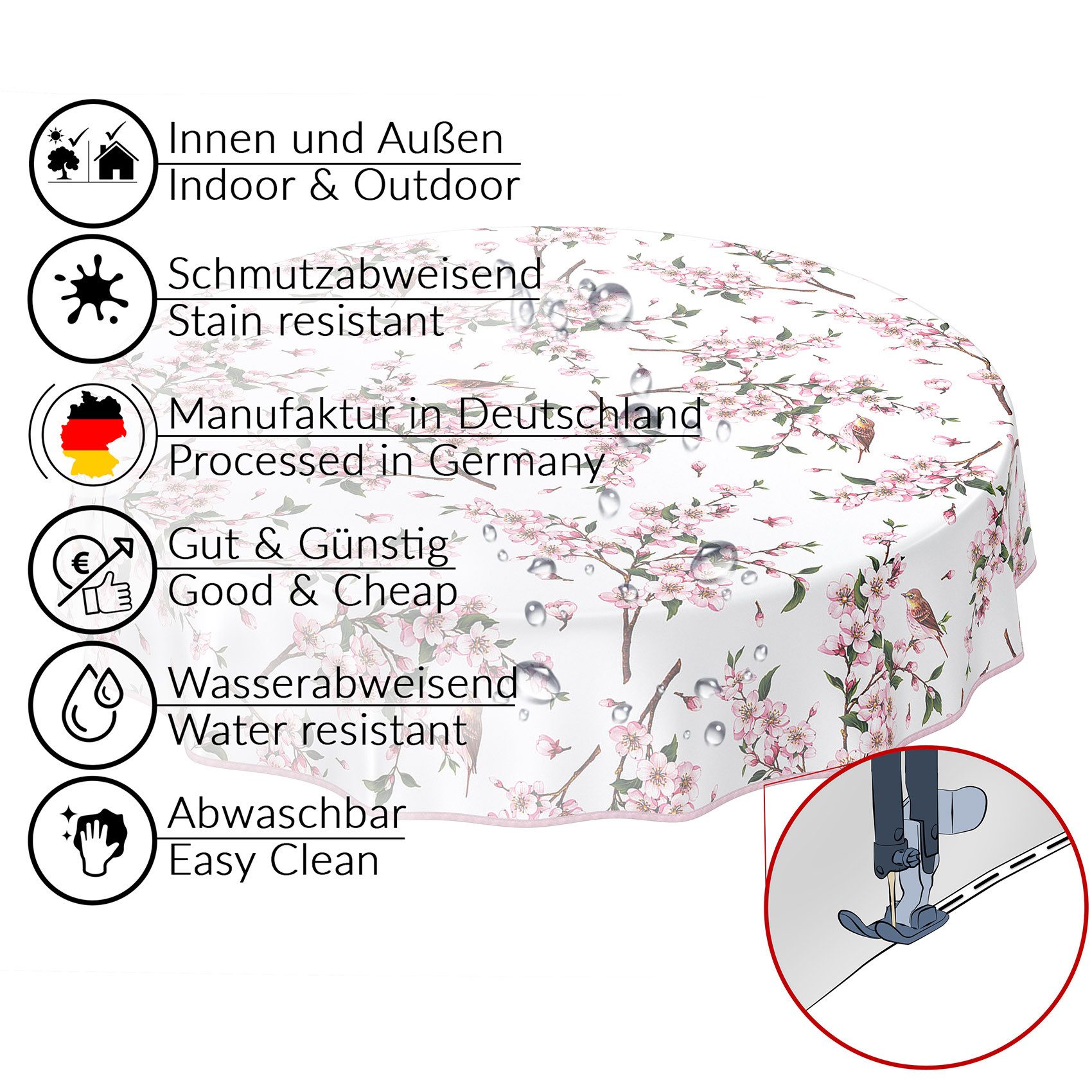 ANRO Tischdecke Wachstuchtischdecke Gartentischdecke Wachstischdecke (Einze günstig online kaufen