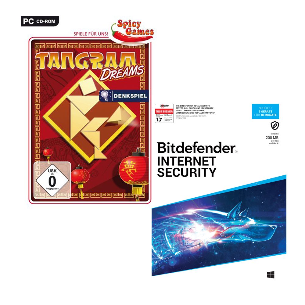 Bitdefender Internet Security 5 Geräte / 18 Monate + Tangram Dreams Windows