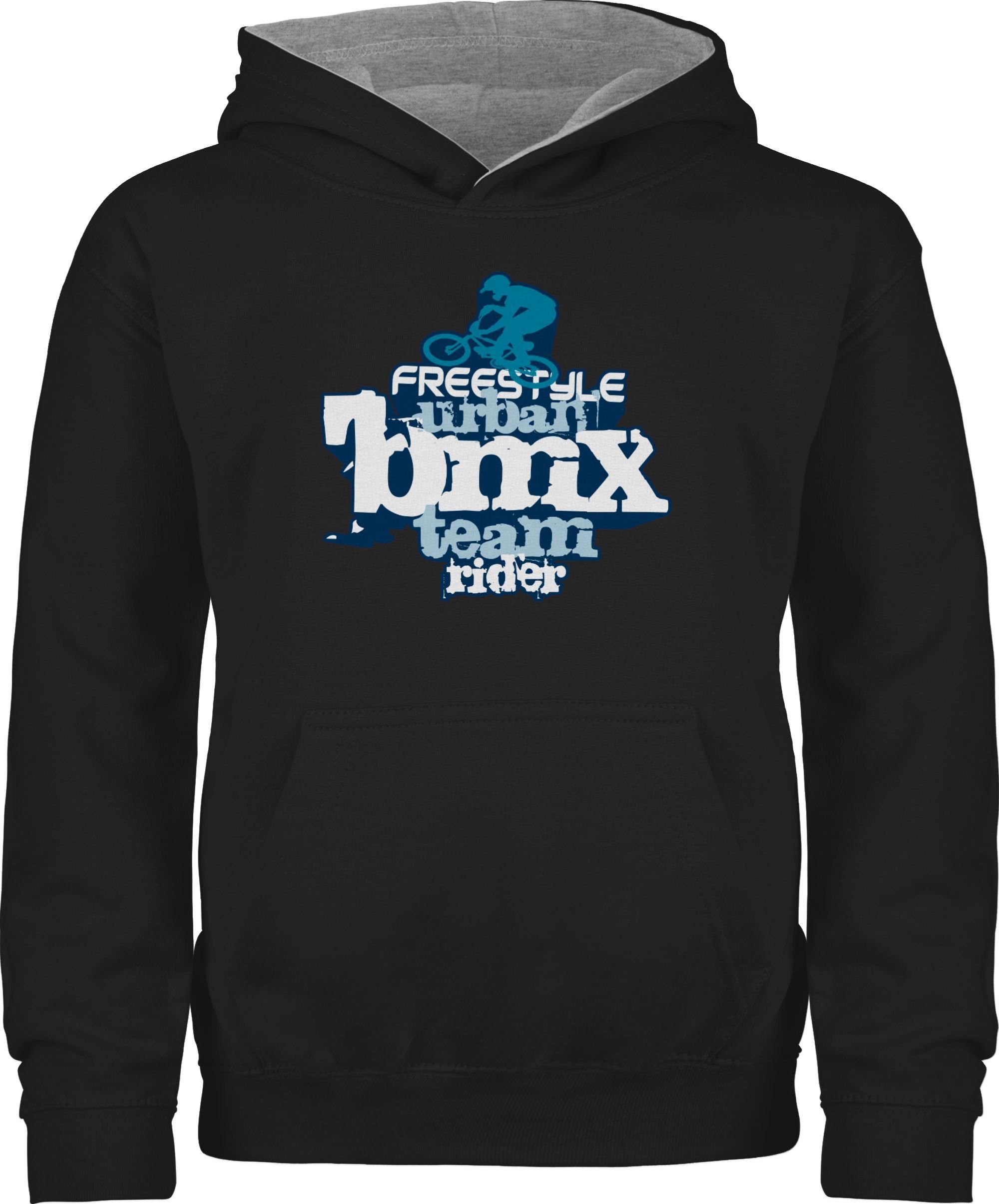 Shirtracer Hoodie BMX Kinder Sport Kleidung 2 Schwarz/Grau meliert