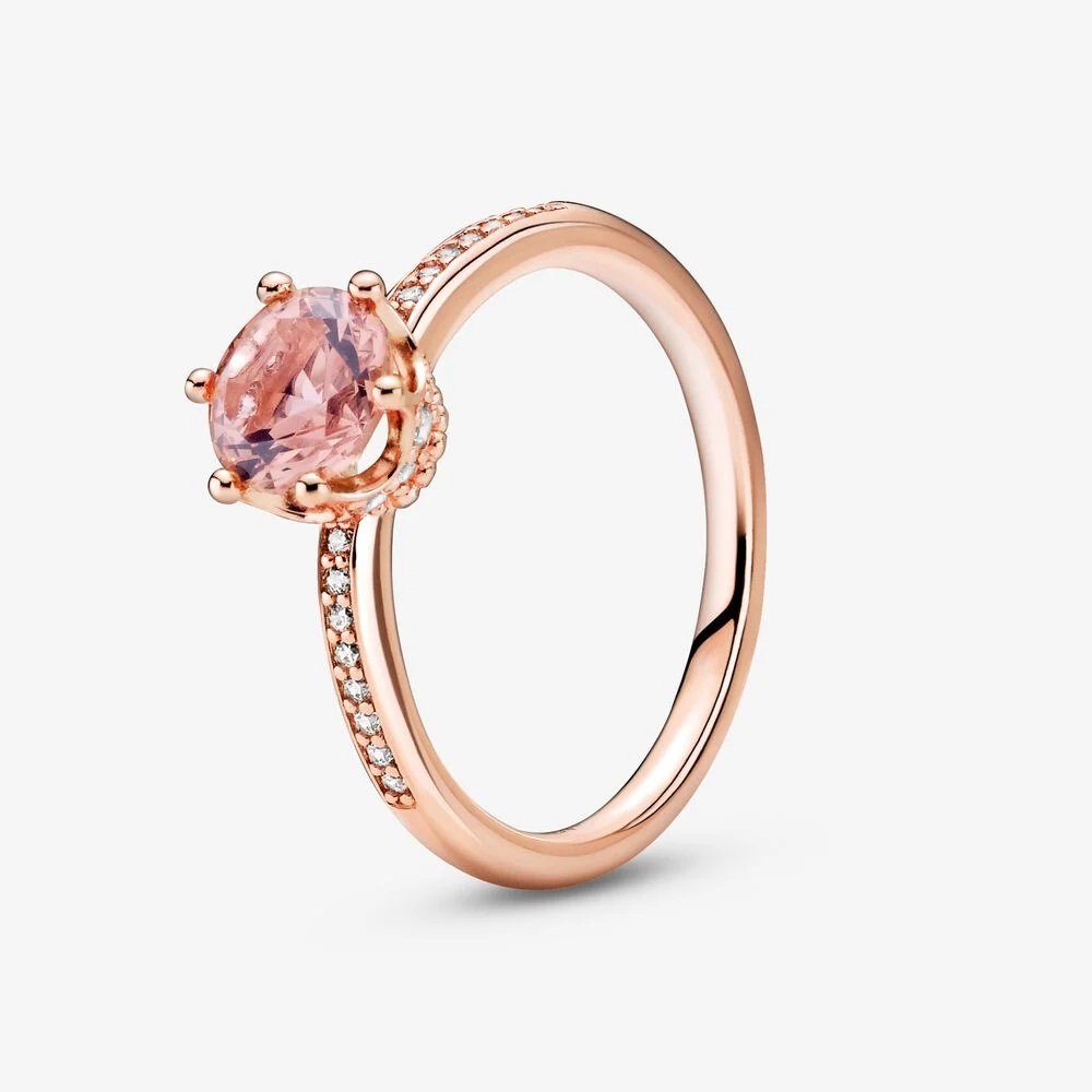 Pandora Solitärring Rose 188289C01 Solitär-Ring Rosafarbene Funkelnde Krone günstig online kaufen
