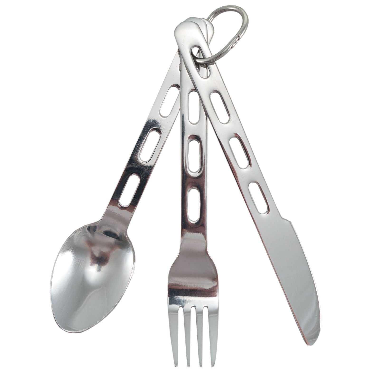 Outdoor International Besteck-Set Campingbesteck Set 3tlg. Edelstahl, Edelstahl, Feld Besteck Essbesteck 103 g