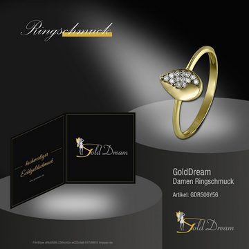 GoldDream Goldring GDR506YX GoldDream Gelbgold Damenring Blatt 8Kt (Fingerring), Damen Ring Blatt aus 333 Gelbgold - 8 Karat, Farbe: gold, weiß
