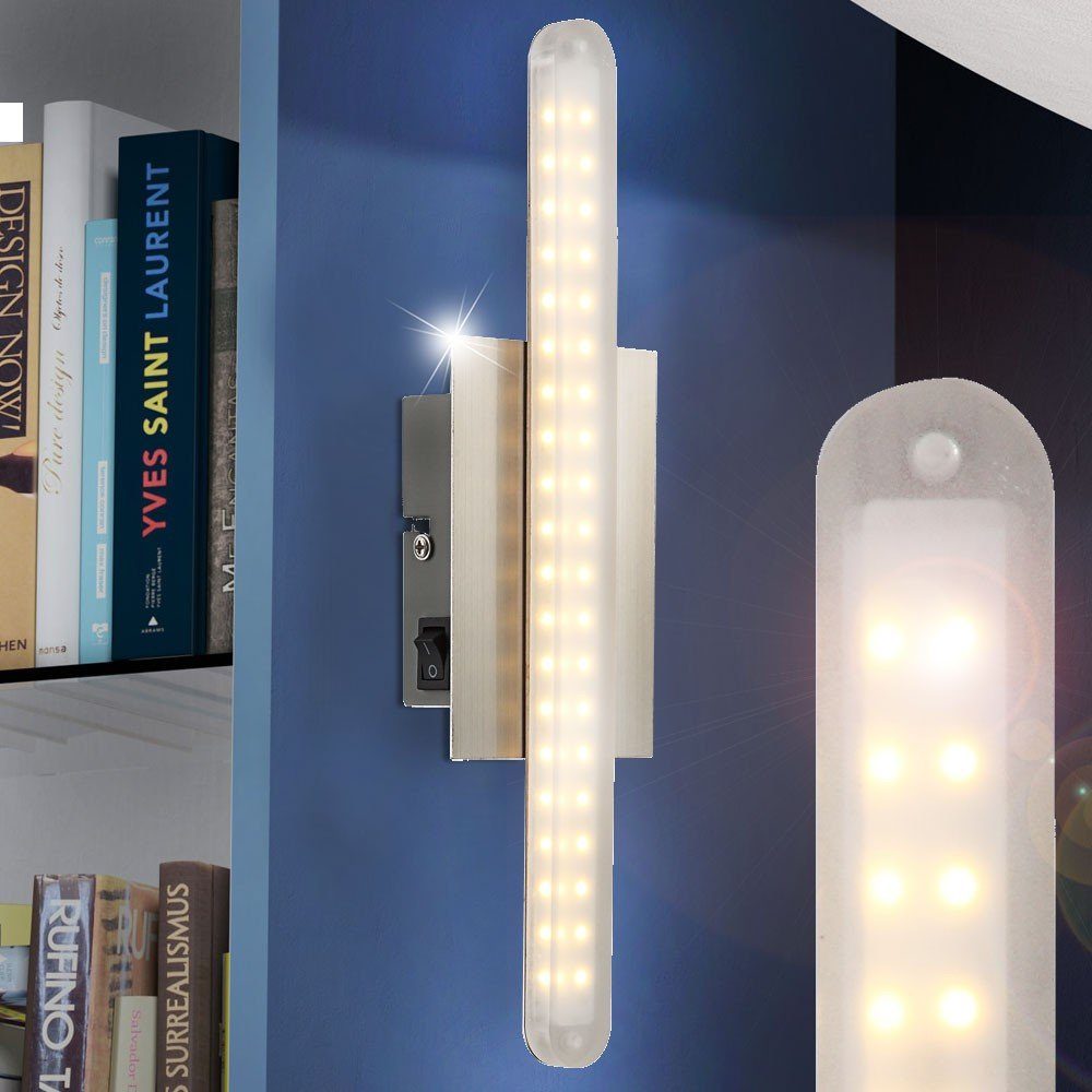 Chrom fest LED 4 Beleuchtung Leuchte Wandleuchte, Warmweiß, LED Metall Acryl LED-Leuchtmittel verbaut, Globo Watt Wand Lampe Globo