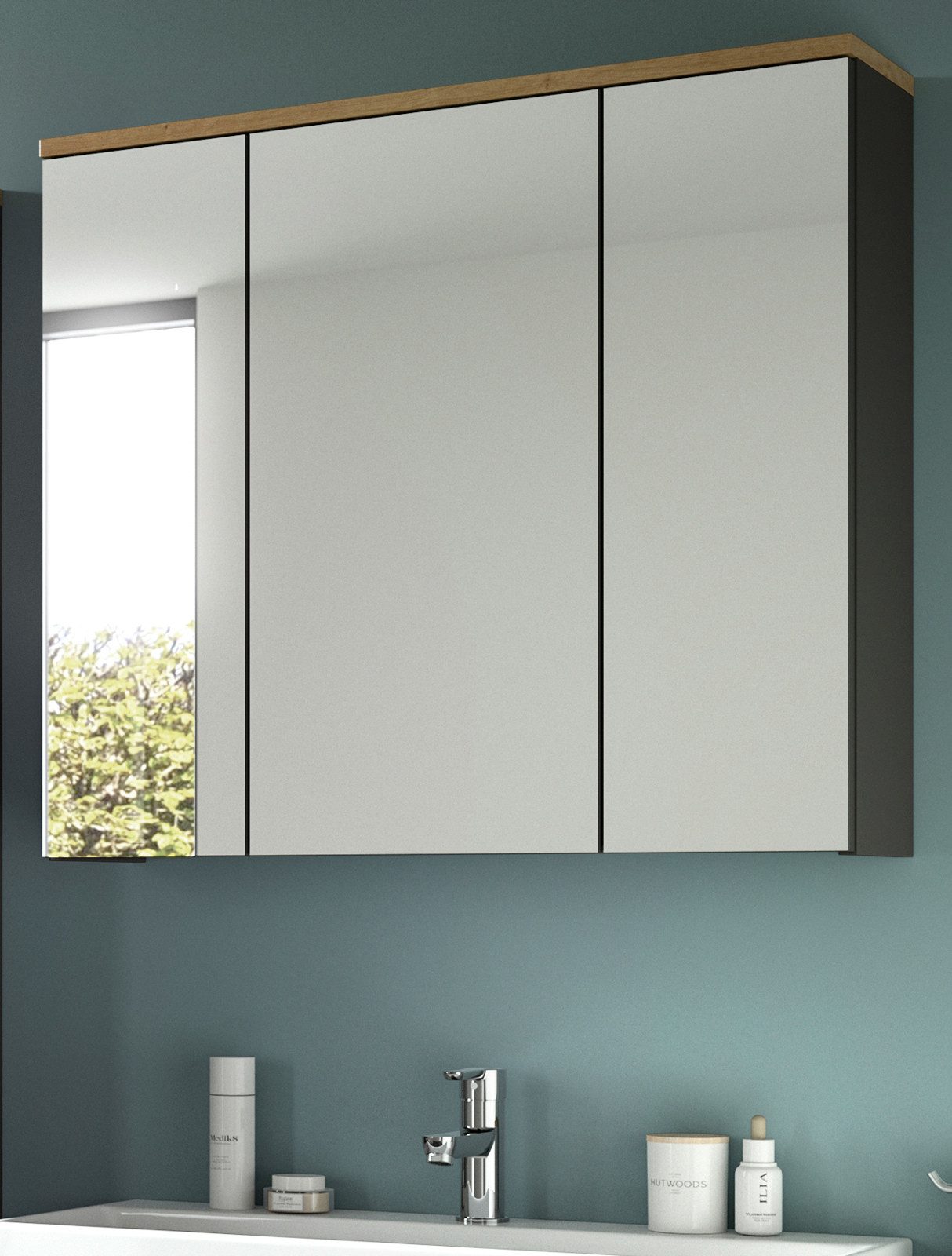 Inn.Furn Badezimmerspiegelschrank Cooper (in Basalt grau mit Artisan Eiche, günstig online kaufen