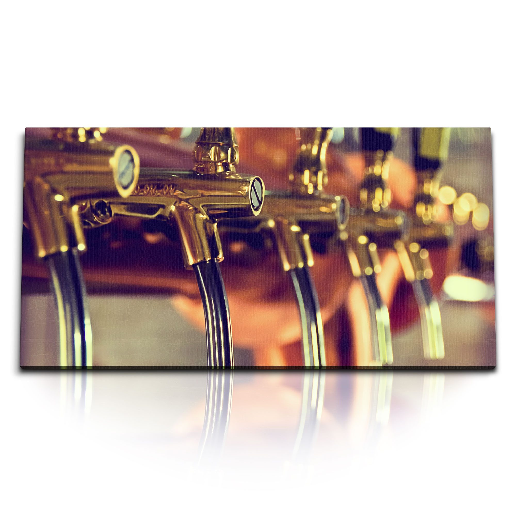 Leinwandbild Kunstdruck Bilder 120x60cm Zapfanlage Bier Bar Zapfen Kneipe