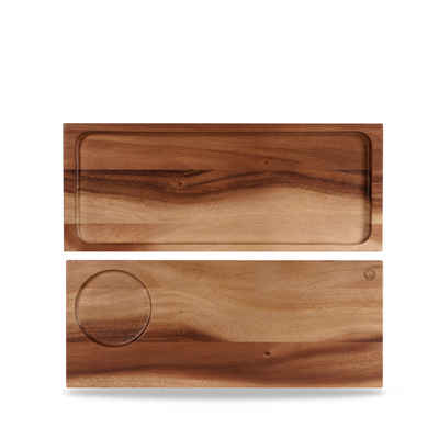 Churchill Tablett Rustikales Akazienholz Rechteckige Holzbretter, 4 Stück, Holz