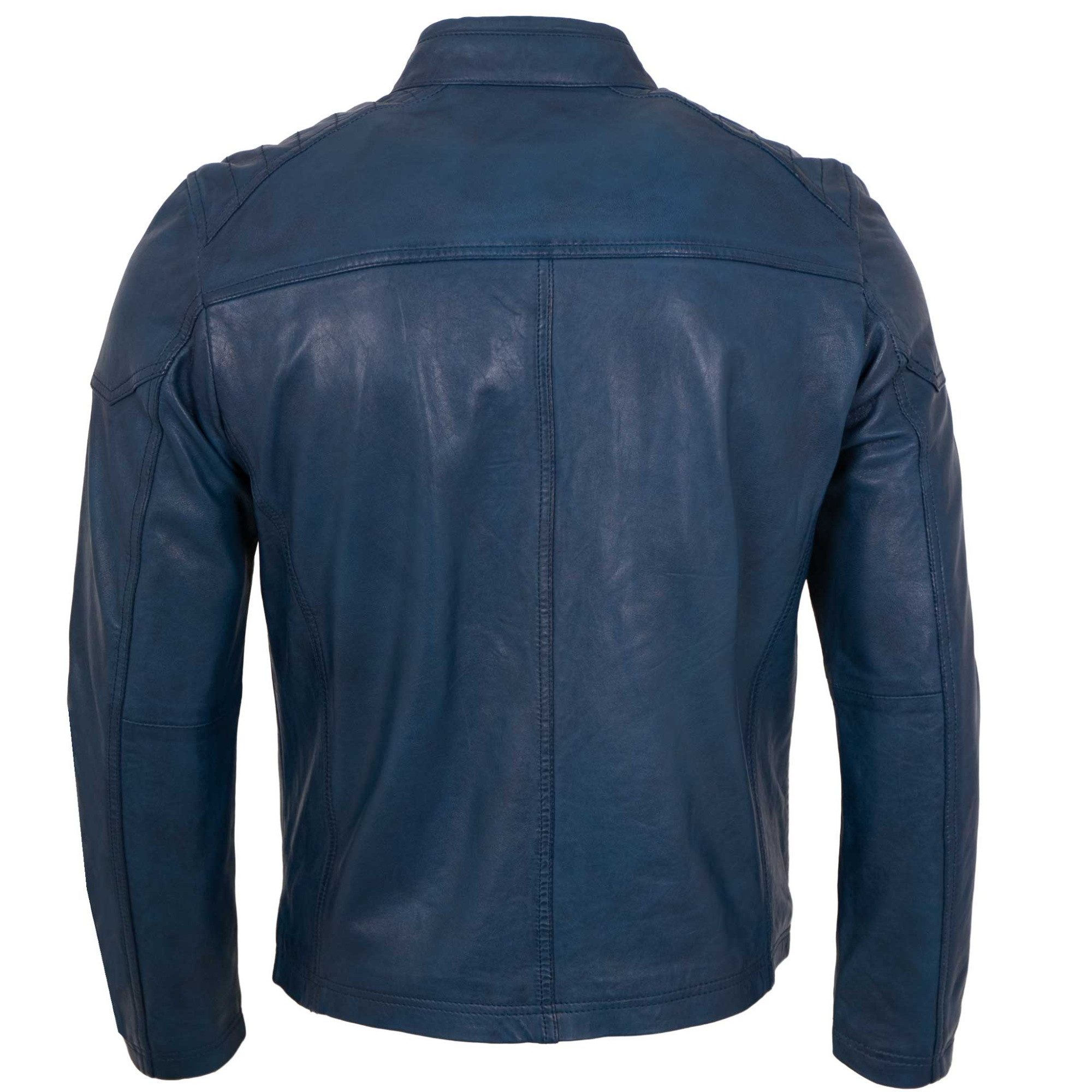 Jilani Lederjacke Michael Jilani Collection - Herren Lederjacke Lammnappa blau