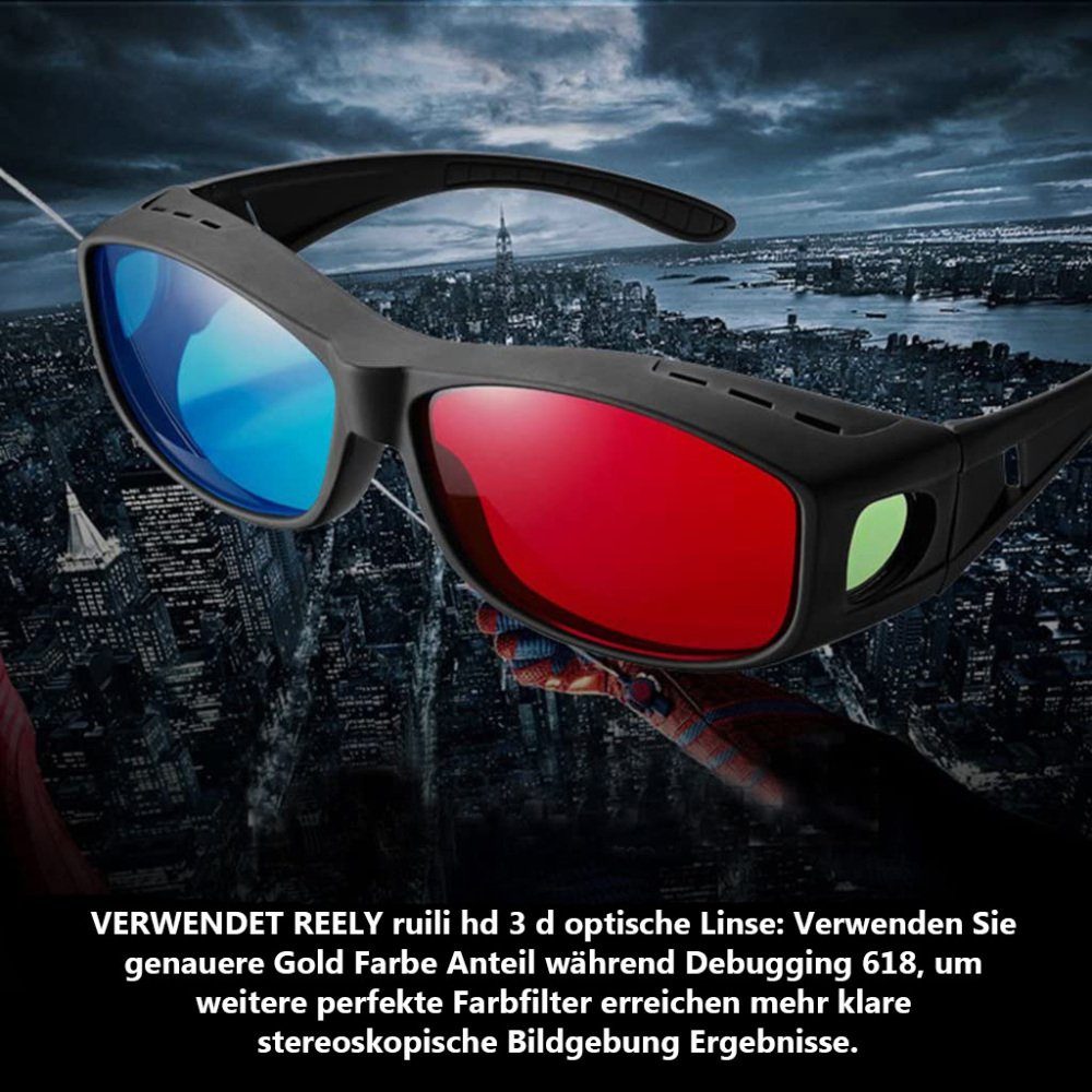 oder (rot/blau) 3D-Brille für TV GelldG 3D-Anaglyphenbrille PC-Spiele