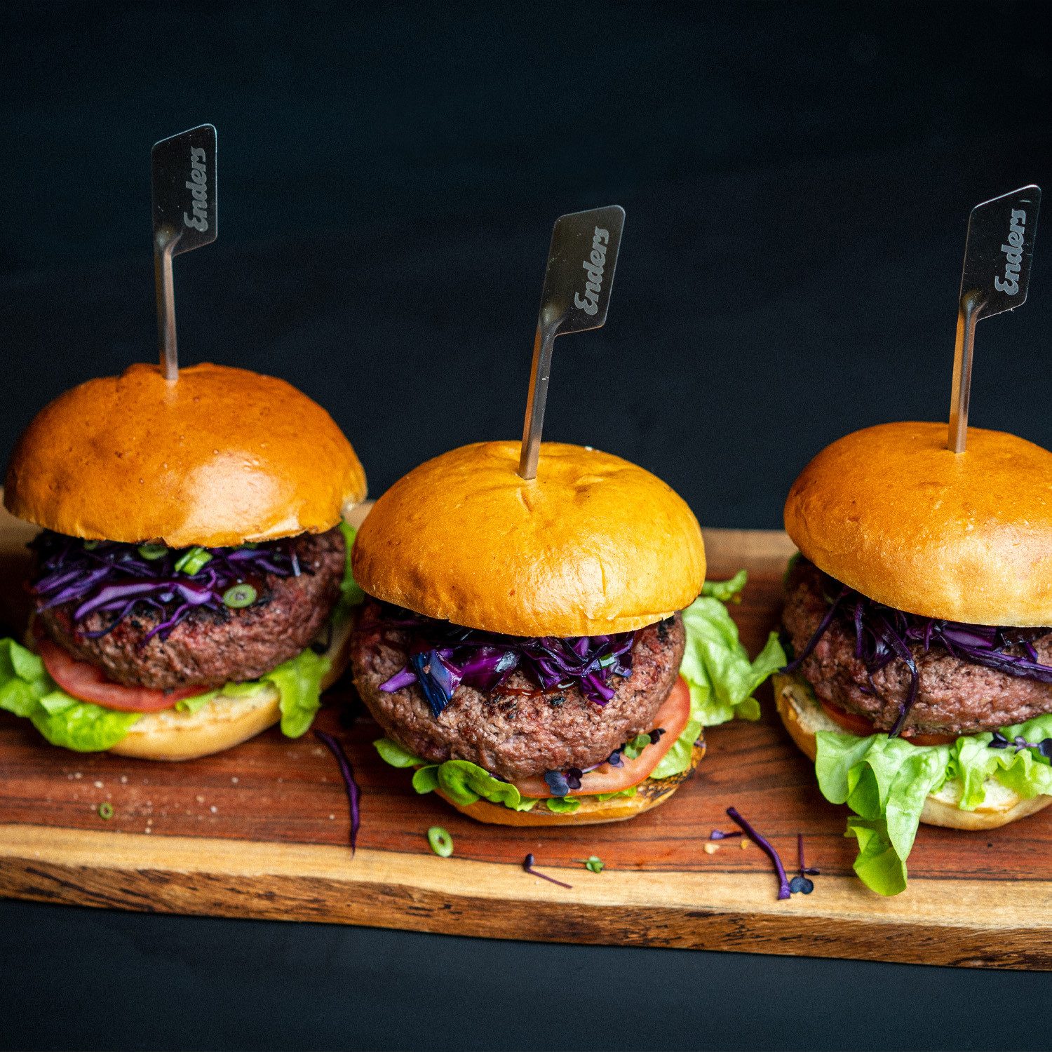 Enders® Burgerpresse Hamburgerpresse Set mit weiterer Presse + Burgerspießen zum Anrichten, Hamburgermaker Burgerfleischpresse Pattypresse Fleischpresse BBQ