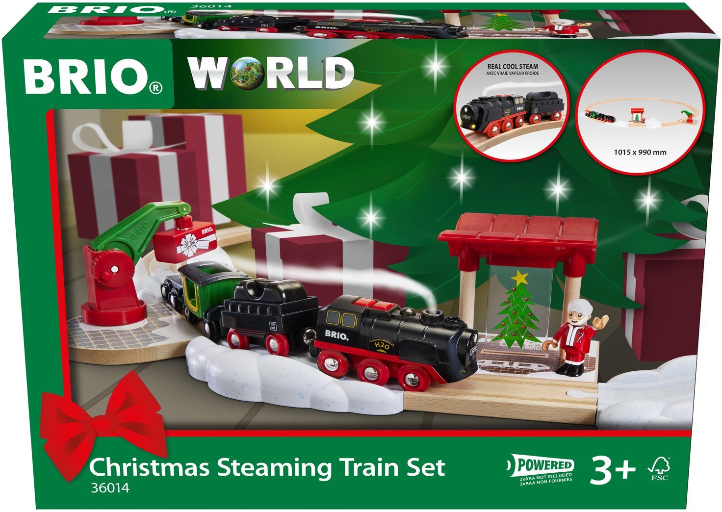 BRIO® Spielzeug-Eisenbahn BRIO® WORLD, Batterie-Dampflok Weihnachts-Set, (S günstig online kaufen