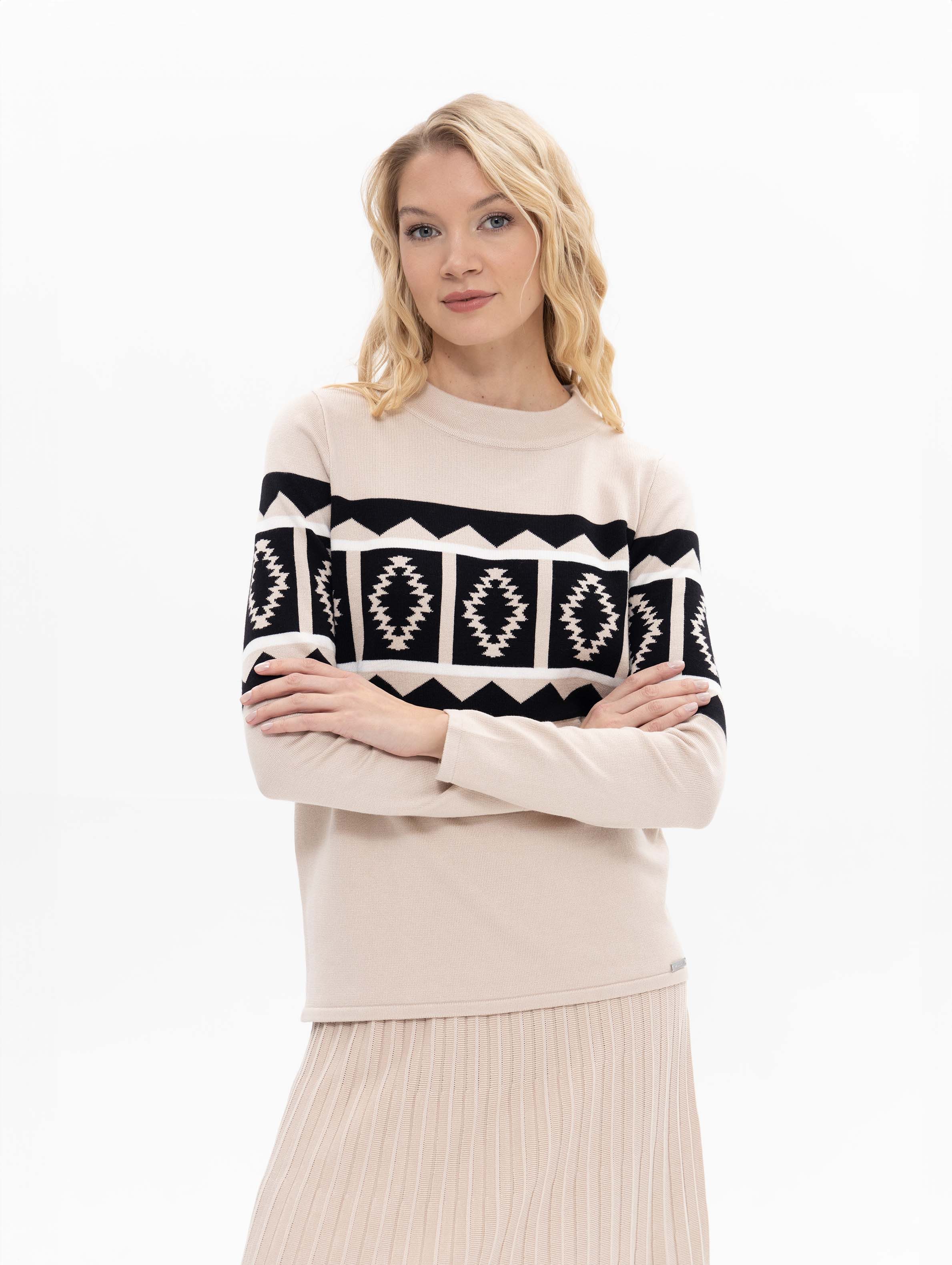 Passioni Norwegerpullover mit Stehkragen