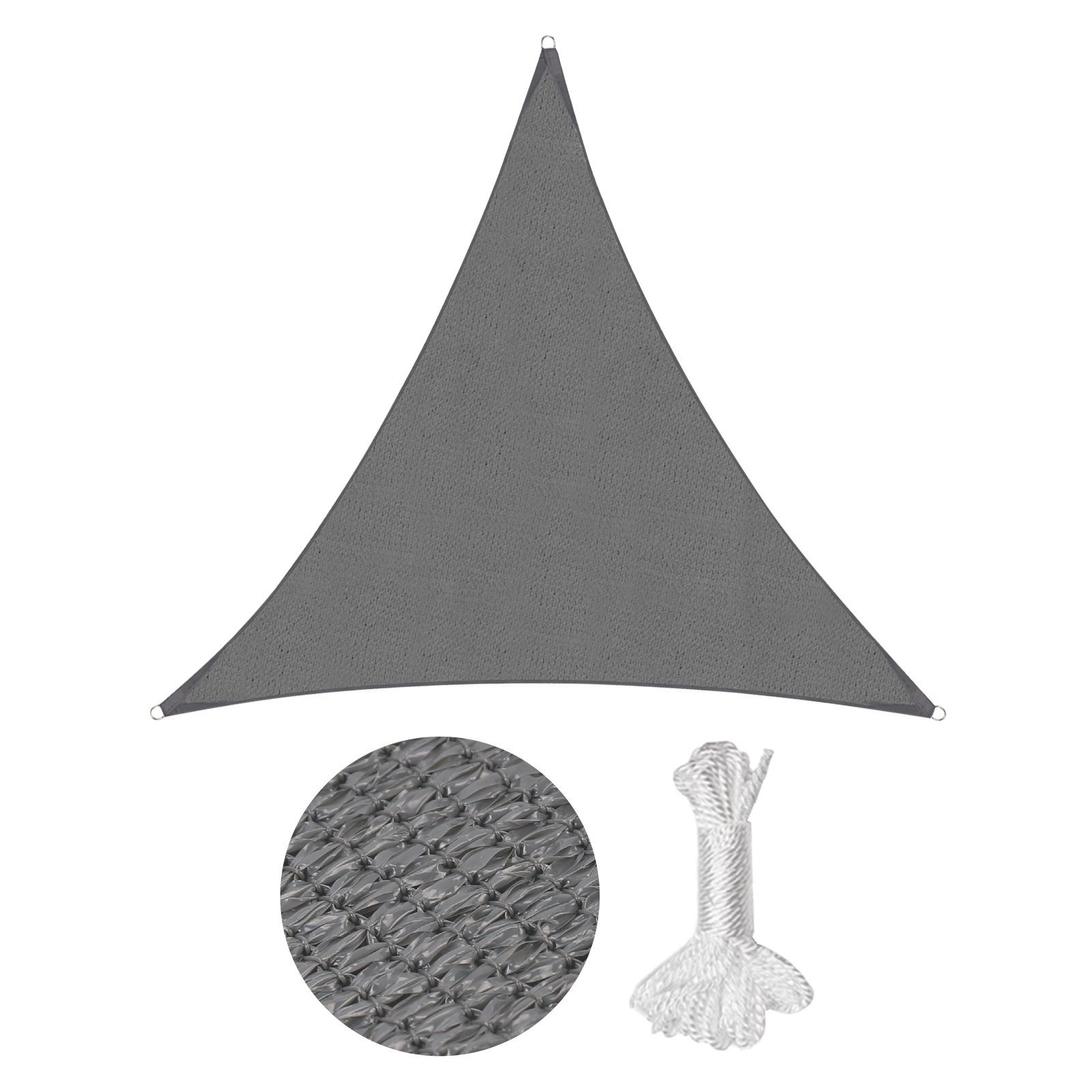 UV Sonnensegel 3x3x4,2 HDPE Dreieck Rechtwinklig Sonnenschutz Garten Grau Online Kaufen Bei Netto