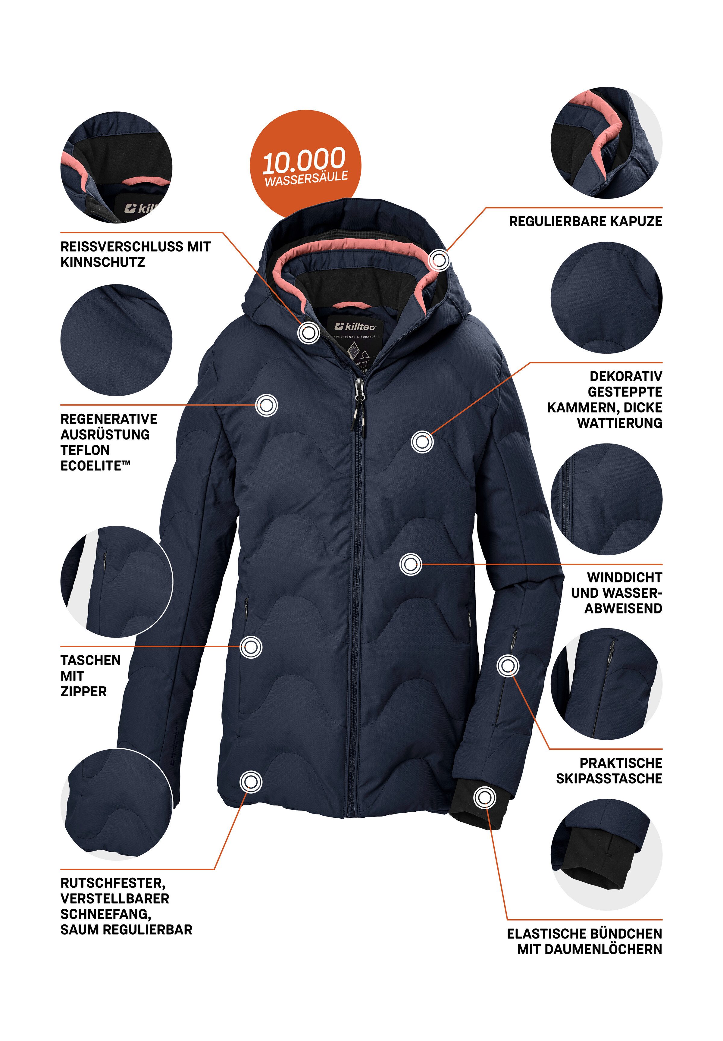 Killtec Skijacke KSW 194 GRLS SKI JCKT Winddichte, wasserabweisende Kinder-Ski-Steppjacke – Bild 5 von 5