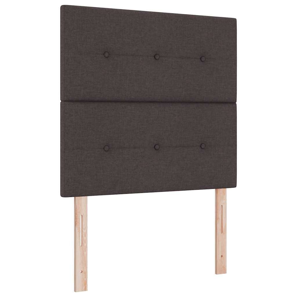 vidaXL Bett Boxspringbett mit Kopfteil Dunkelbraun 100 x 200 cm Stoff (1-tlg)