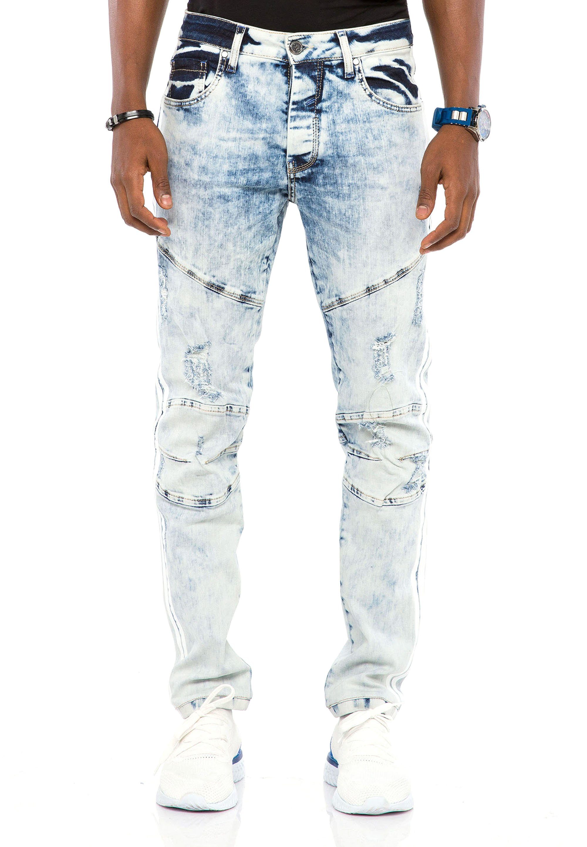 Cipo & Jeans Straight Used-Lookn im Baxx Fit Bequeme