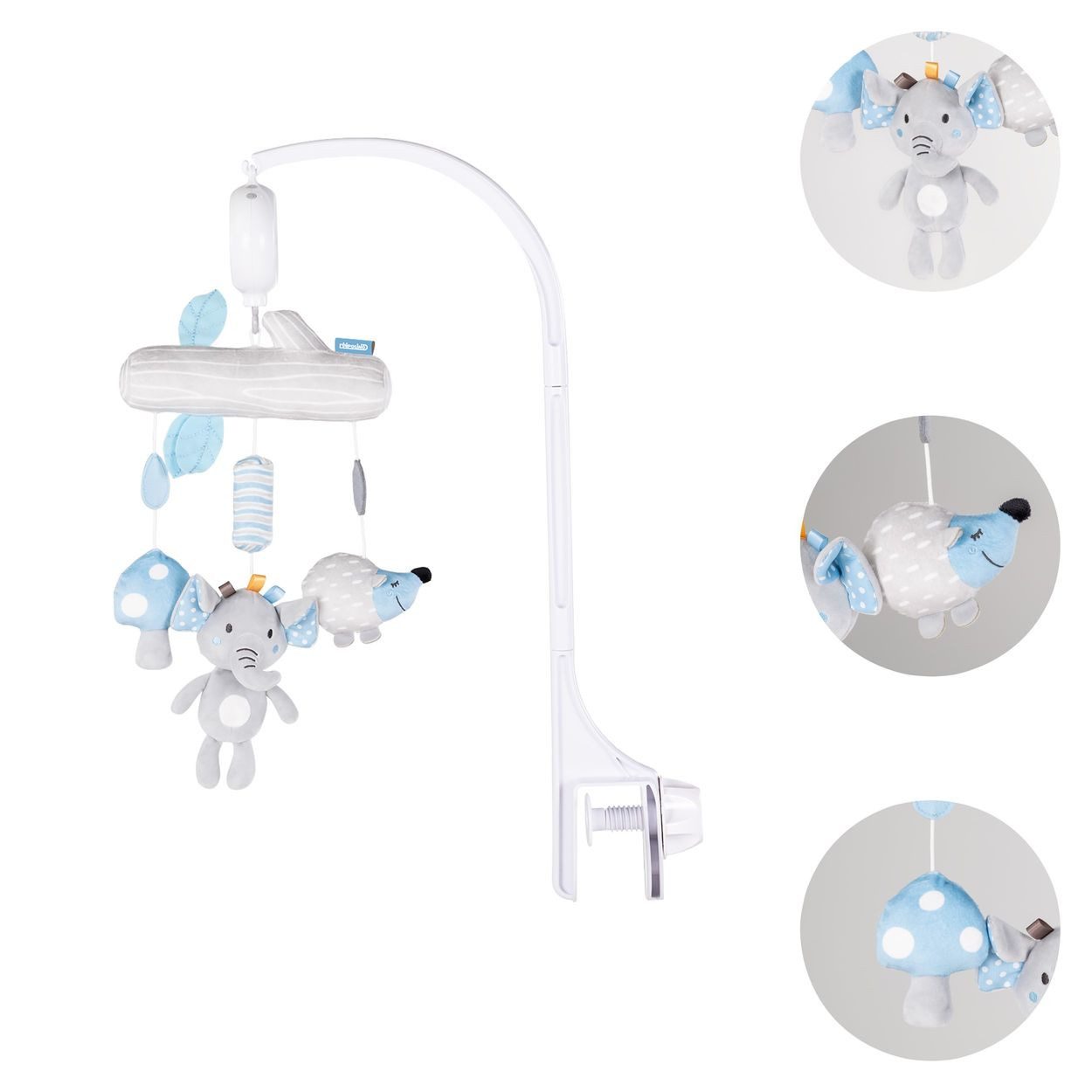 Chipolino Mobile Musik Mobile happy Elefant, 360 Gad Drehung 35 Melodien Plüschtiere
