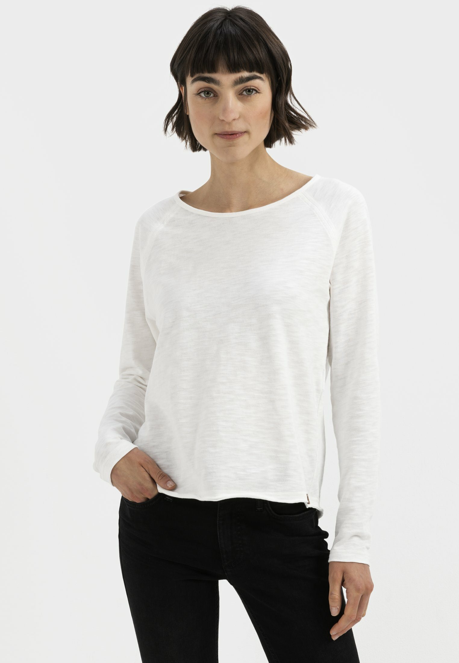 camel active Langarmshirt aus reiner Baumwolle Langarm