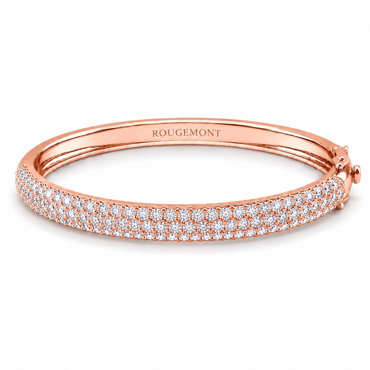 ROUGEMONT Armreif Funkelnder Zirkonia Damen Amreif Hypoallergen 18K Vergoldung 6mm, Funkelnder Damen Armreif