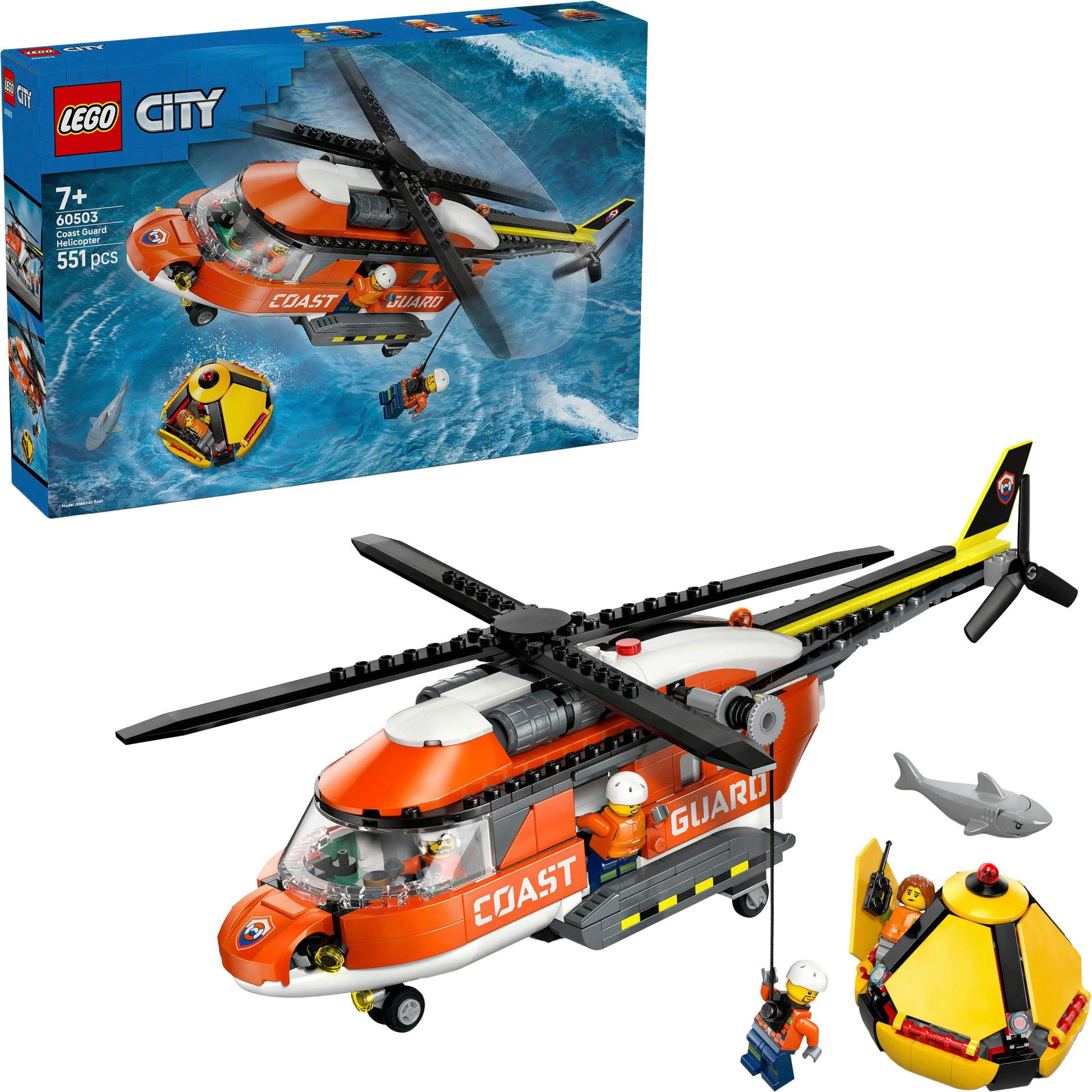 LEGO® Hubschrauber der Küstenwache (60503), LEGO City Konstruktionsspielsteine, (551 St), Made in Europe