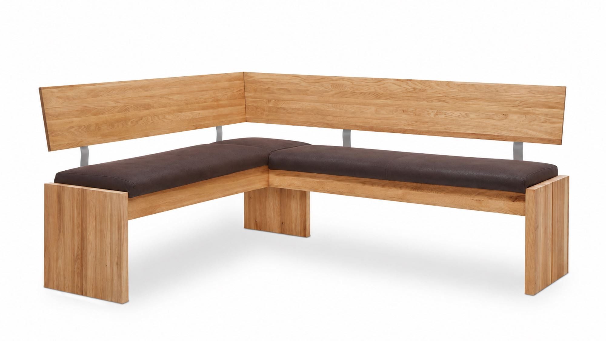 58 aufm Kessel Essgruppe Eckbankgruppe Modern Dani 1 für 7 Personen Massivholz Wildeiche/Braun, (inkl. Versand, Lieferung bis Verwendungsstelle), Sitzgruppe mit Eckbank, Wangentisch und 2 Stühlen hochwertig+langlebig