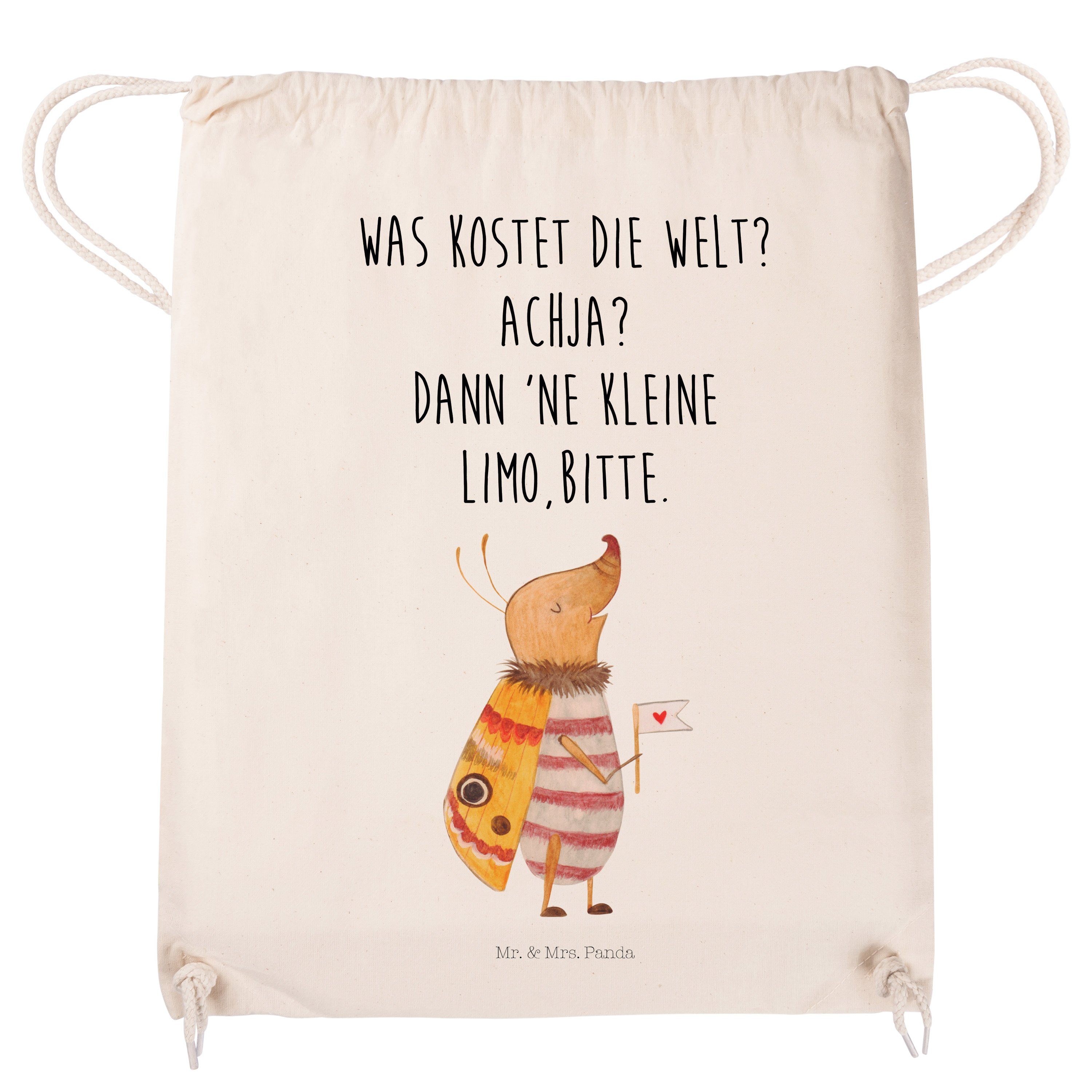 (1-tlg) Mr. & Tiere, Mrs. L Fähnchen Gute mit - Geschenk, Sporttasche - Panda Nachtfalter Transparent süß,