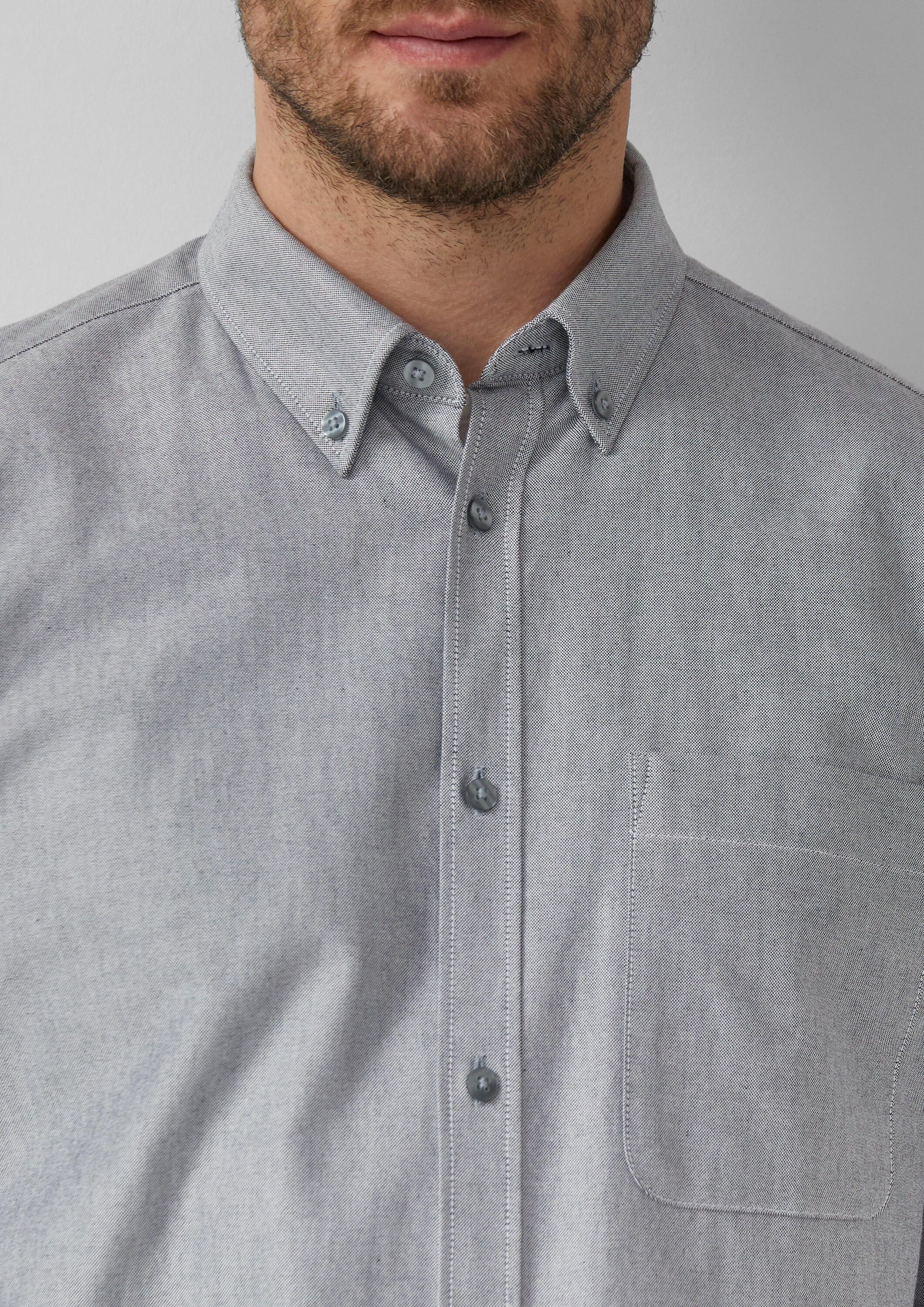 s.Oliver Langarmhemd Hemd Regular Fit: Oxfordhemd mit Button-Down-Kragen