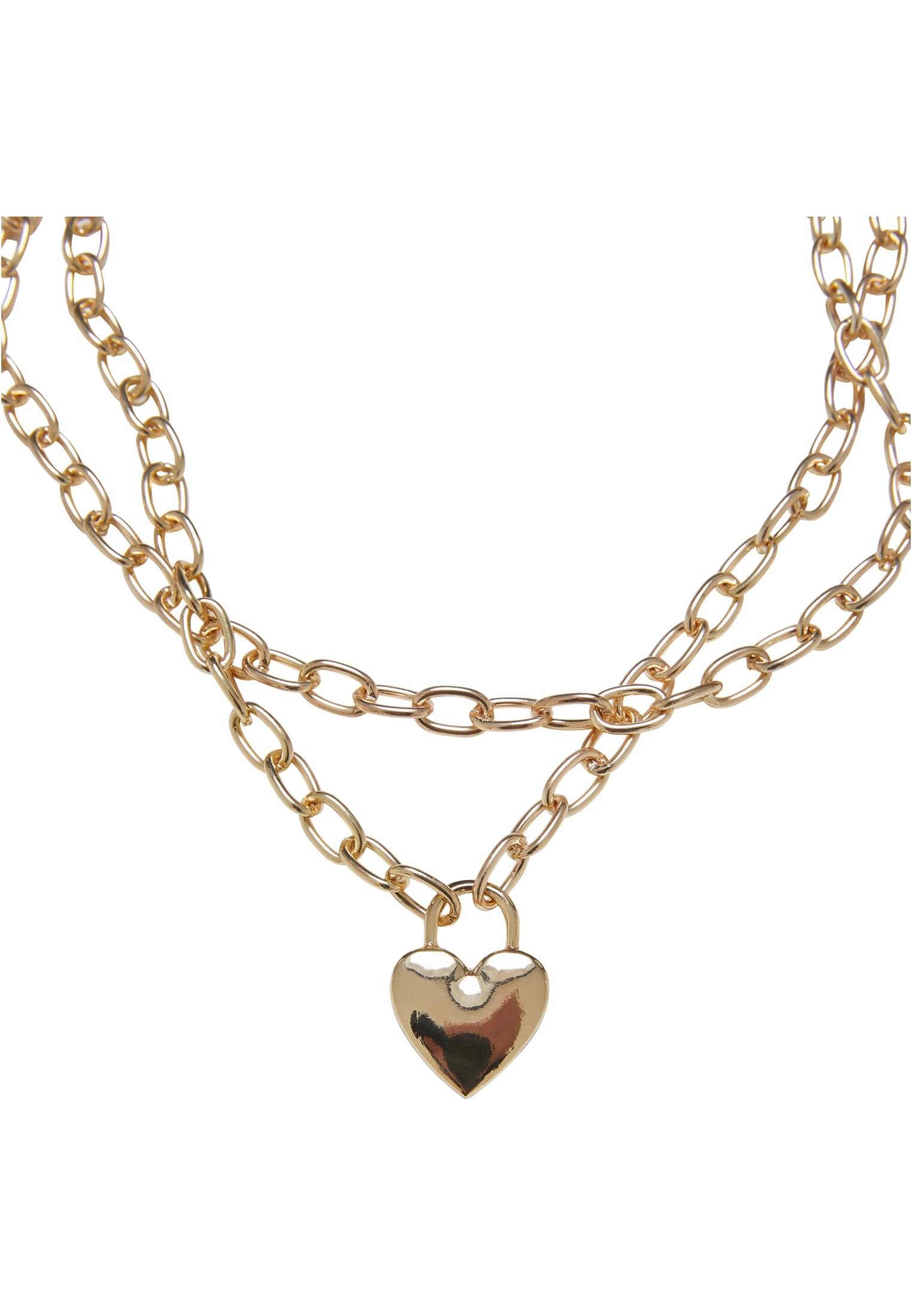 CLASSICS URBAN Accessoires Padlock Necklace Edelstahlkette Heart