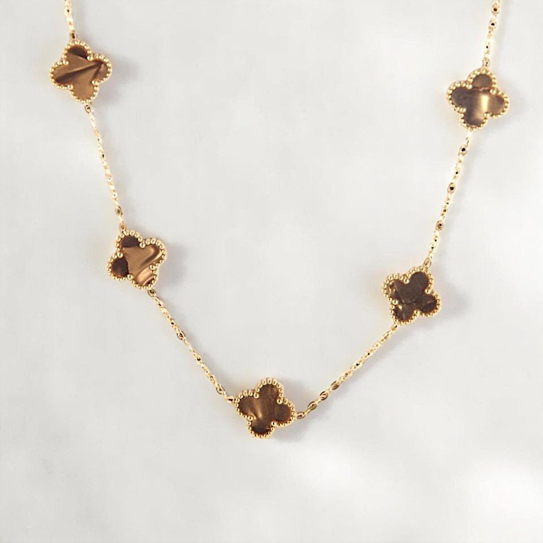 Medusa Accessoires Charm-Kette Kleeblatt Gold Braun günstig online kaufen