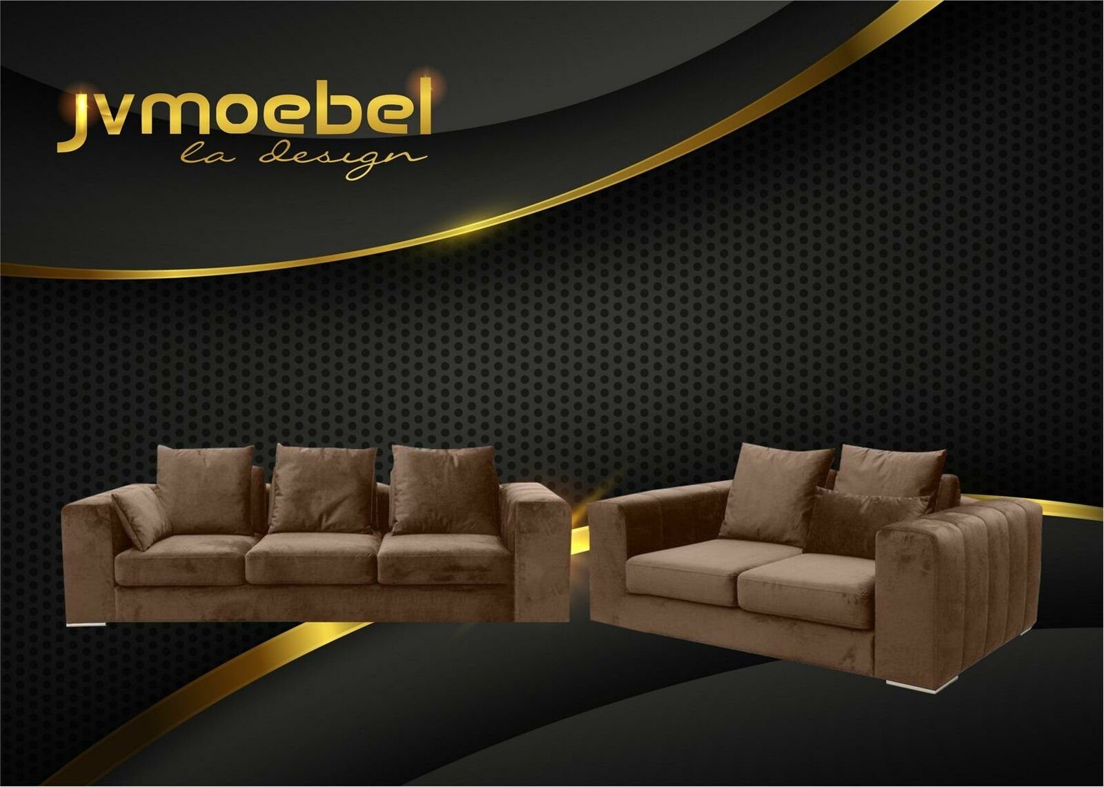 Sofa Braun Big 32 Textil Set Couch Garnitur JVmoebel Sofagarnitur Sofa Wohnzimmer Sitzer