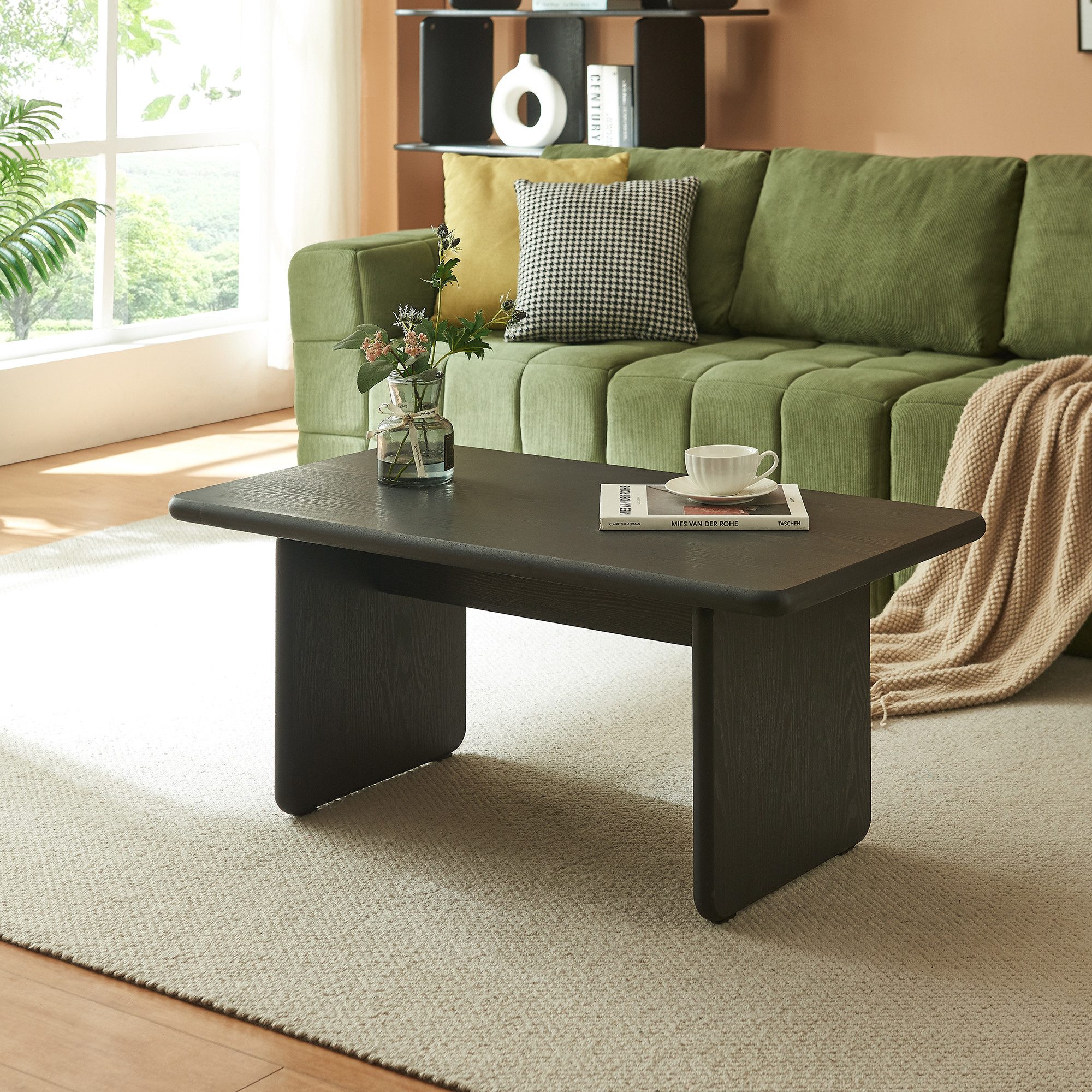 en.casa Couchtisch, »Gäljami« rechteckig 100 x 55 x 44 cm Schwarz