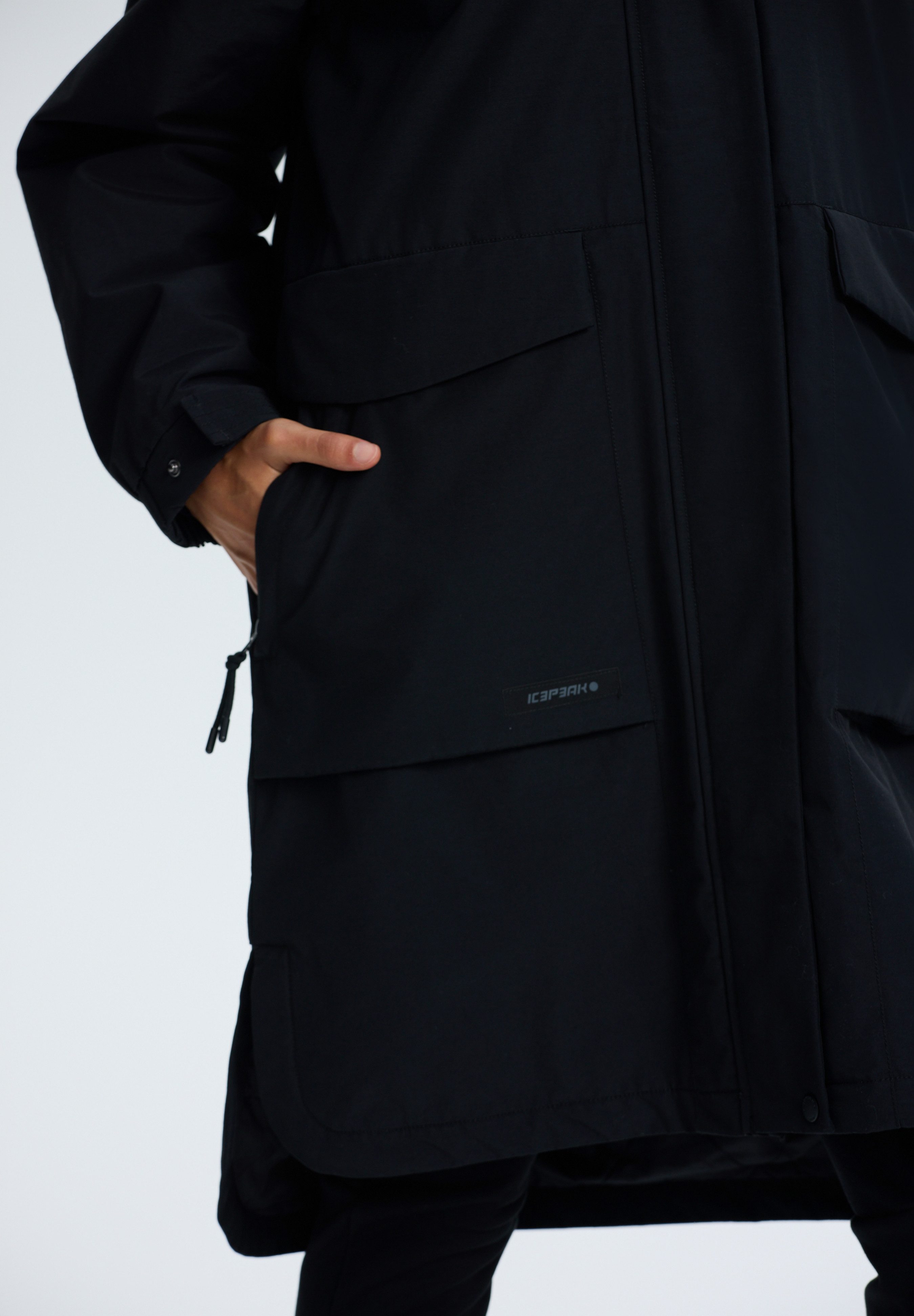 Icepeak Funktionsmantel ICEPEAK AALAN aus Baumwolle und Polyamid, sportlicher Stil, wasserabweisend