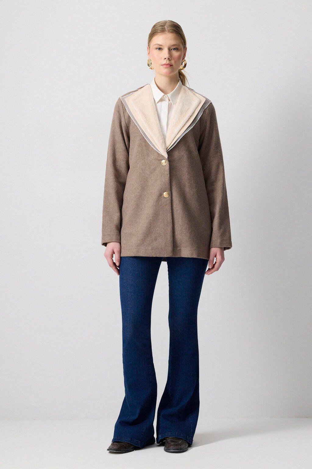 touche prive Jackett FILZJACKE MIT ORGANZA-KRAGEN