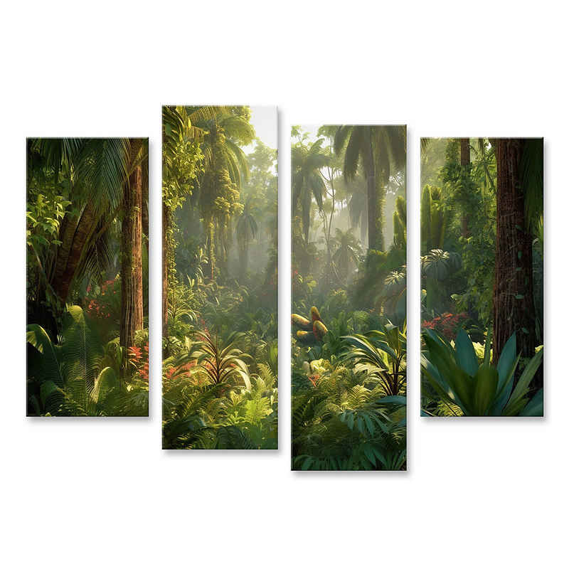 islandburner Leinwandbild Landschaft Wild Grüner Dschungel Panorama Tiefer Tropischer Bilder