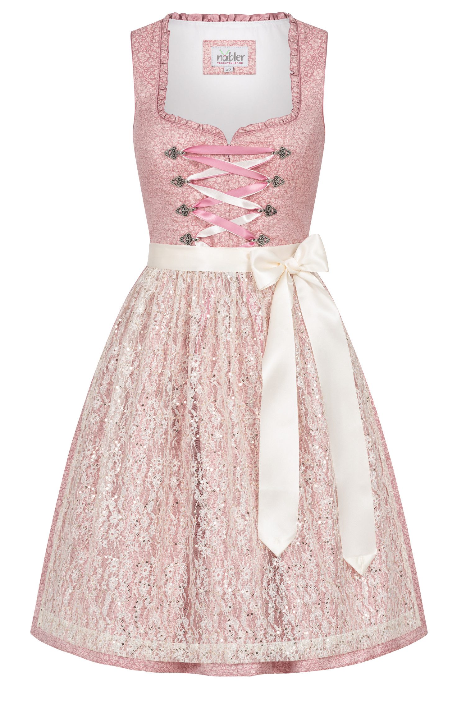 Nübler Trachtenkleid Midi Dirndl Greta in Rose von Nübler günstig online kaufen