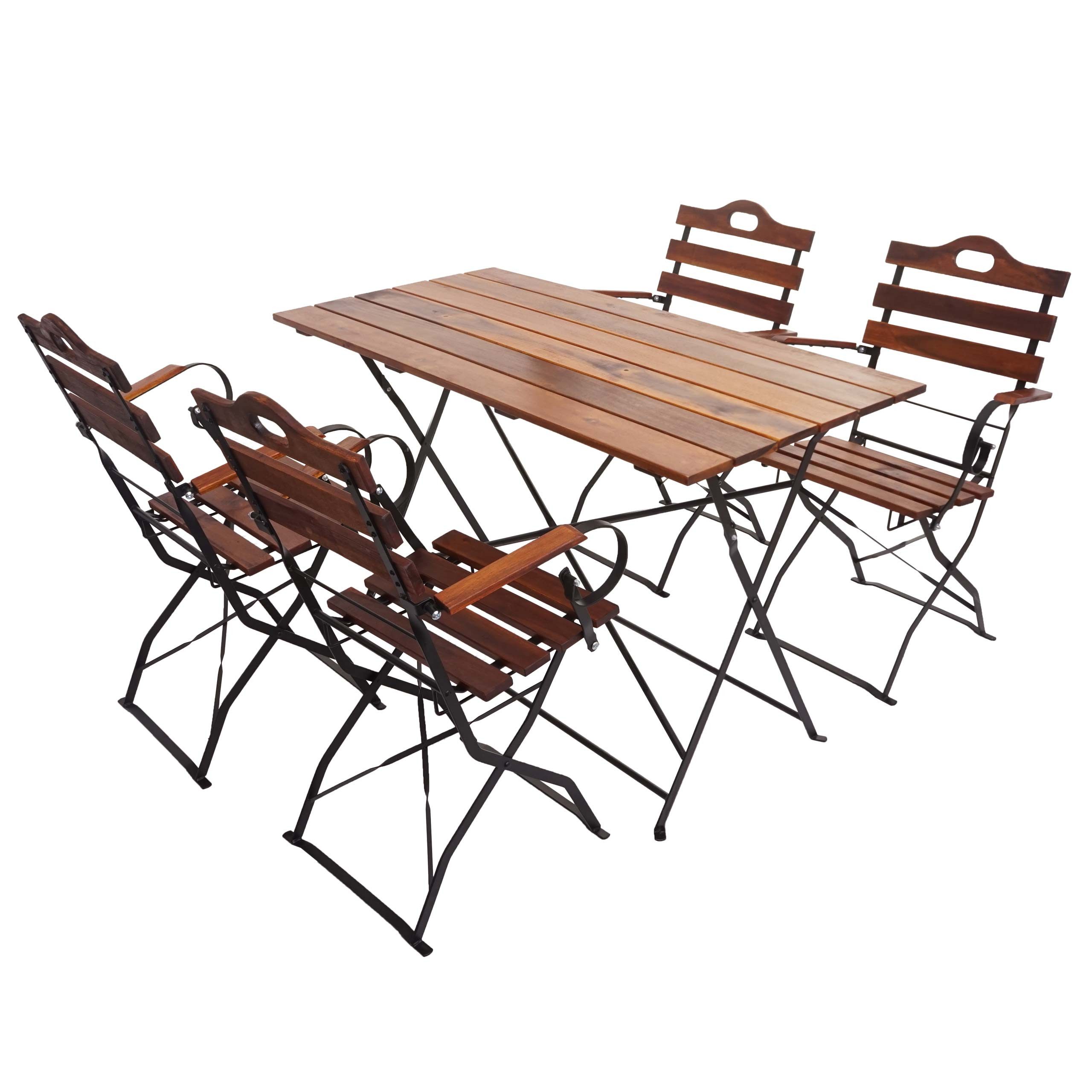 PROREGAL® Bierzeltgarnitur Biergarten-Set 88x120x60cm Gastronomie-Qualität Bistroset Farbe