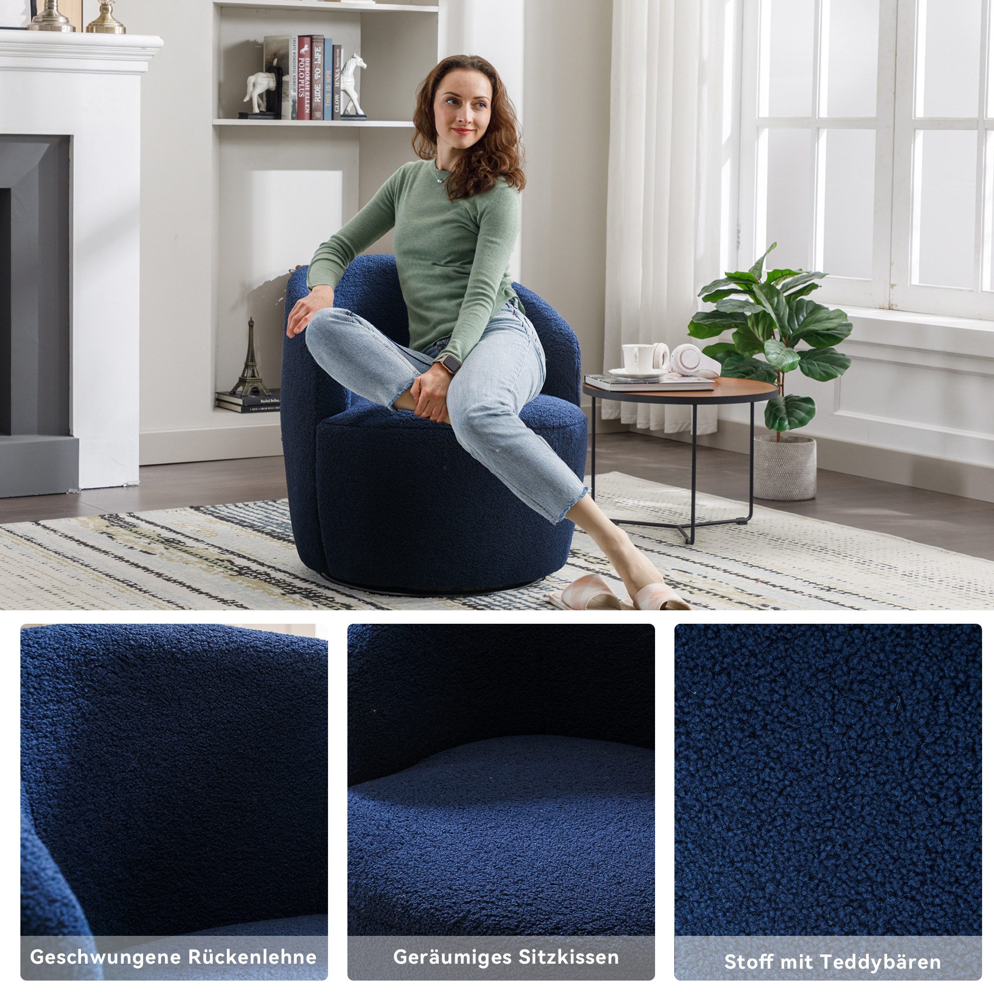 i@home Polsterstuhl Polsterstuhl Drehbarer Lounge-Sessel aus günstig online kaufen