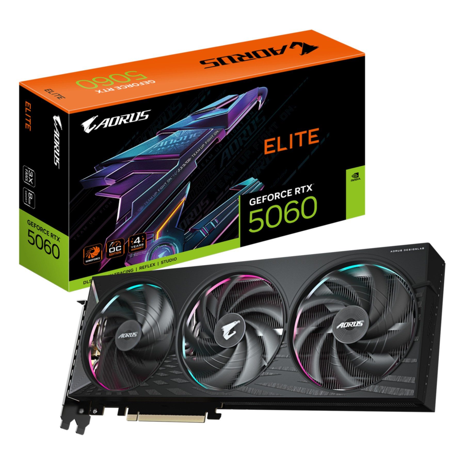 Gigabyte AORUS GeForce RTX 5060 ELITE 8G Grafikkarte - 8GB GDDR7, 128bit, PCI-E Grafikkarte