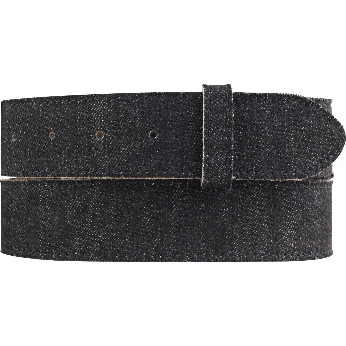 BELTINGER Ledergürtel Wechselgürtel aus Leder und Denim ohne Schnalle 4 cm - Sportlicher Dru (1-St)