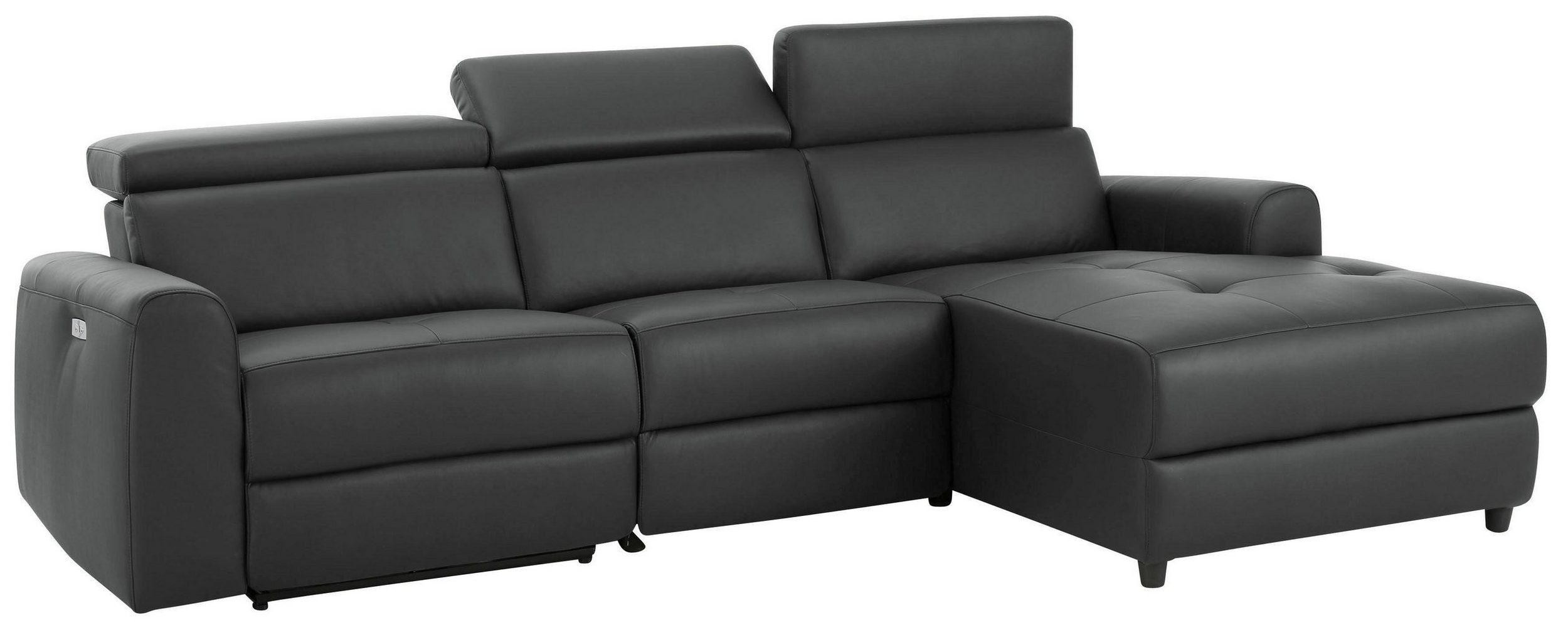 loft24 3-Sitzer Carla, Couch, Sofa, Lederoptik, Relaxfunktion, 275 cm breit, Recamiere